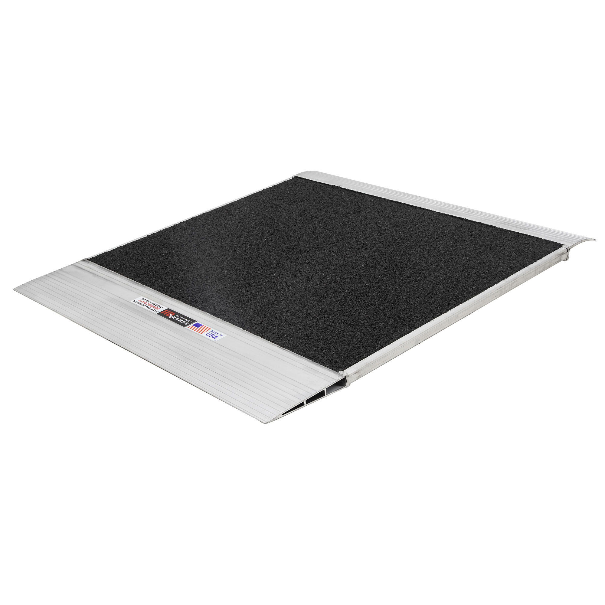 Silver Spring Grit-Coat Shipping Container Ramp - 48in. x 45in., 8,000-Lb. Capacity per Axle, Aluminum, Model# 08-45-048-06-Grit