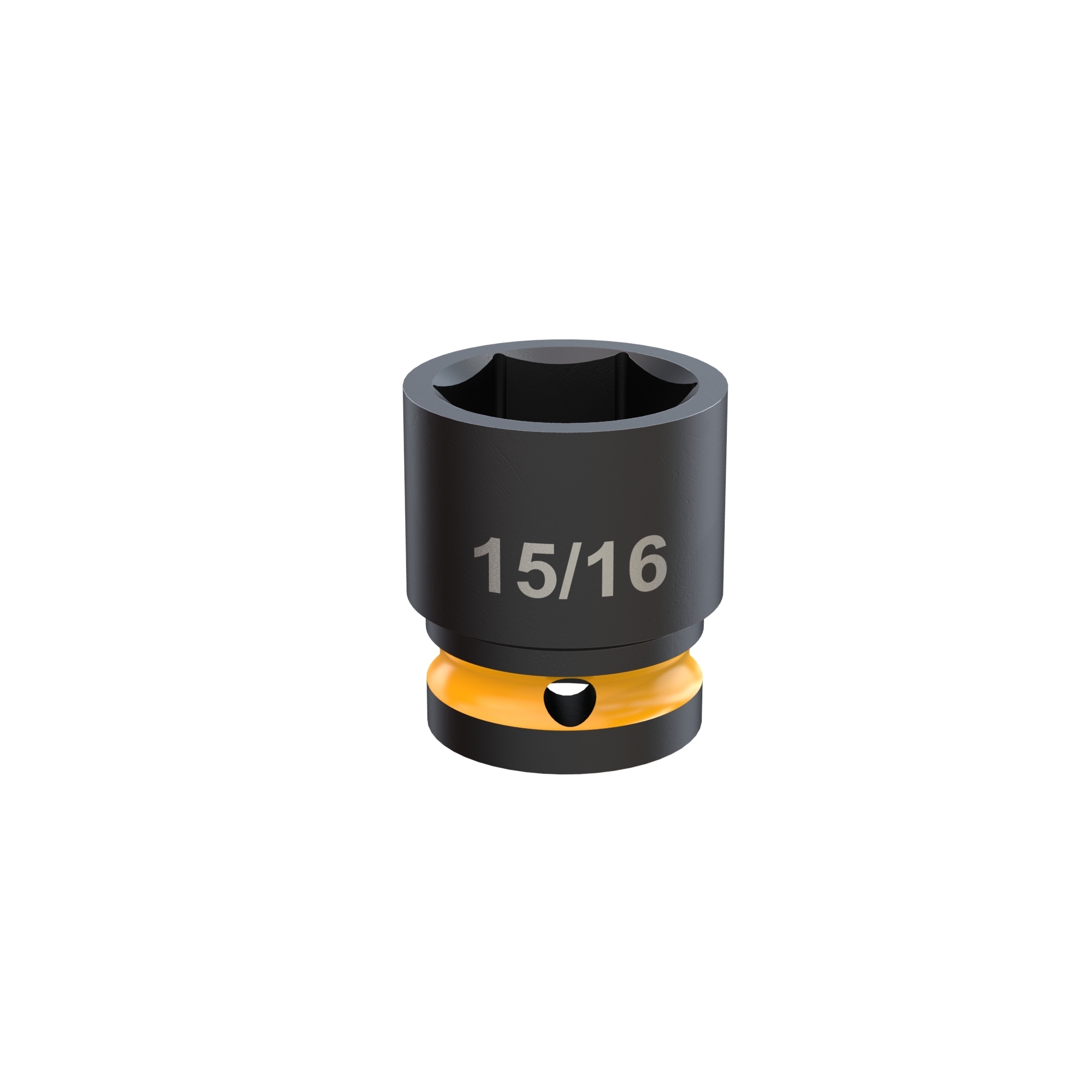 Klutch 1/2in.-Drive 6-Point Chrome Molybdenum Impact Socket, 15