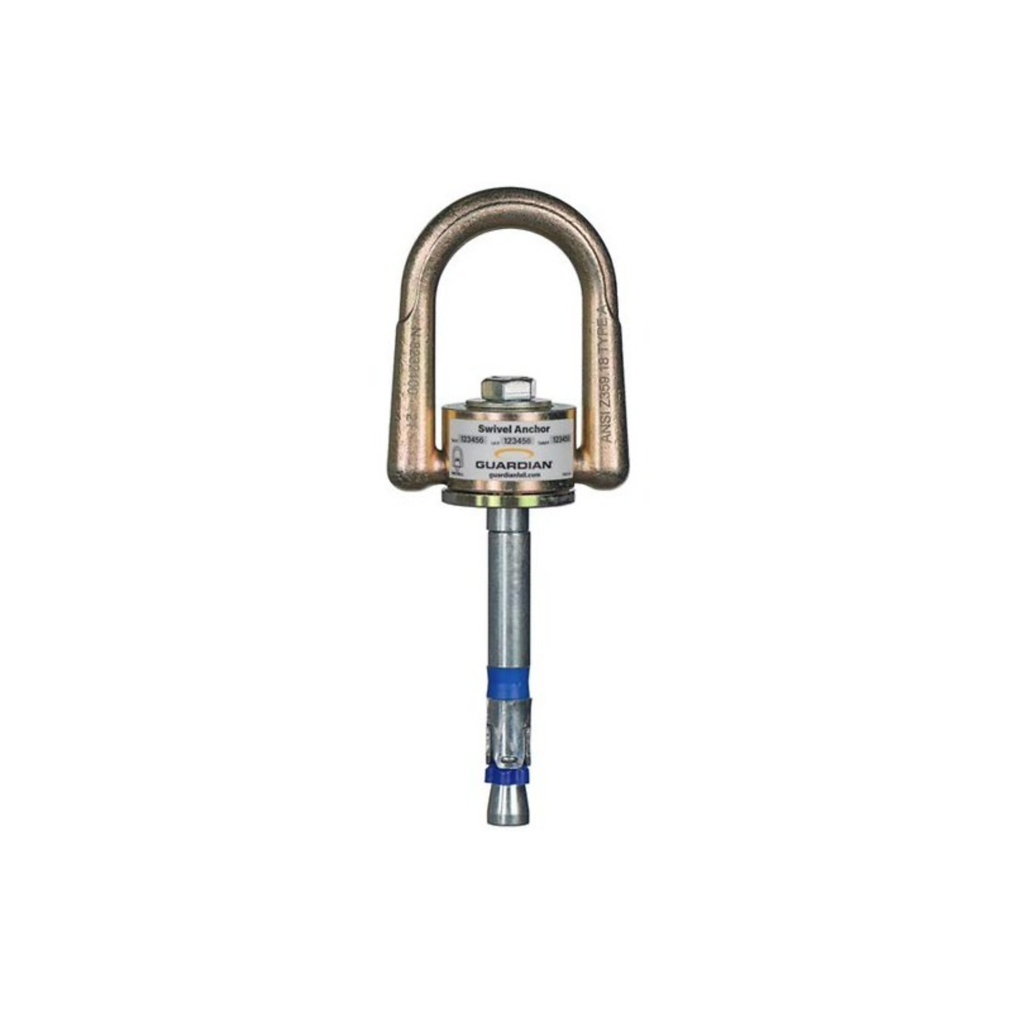 Guardian Fall Protection Swivel Anchor — 360-Degree Mobility, Full-Size D-Ring, Model# 10010
