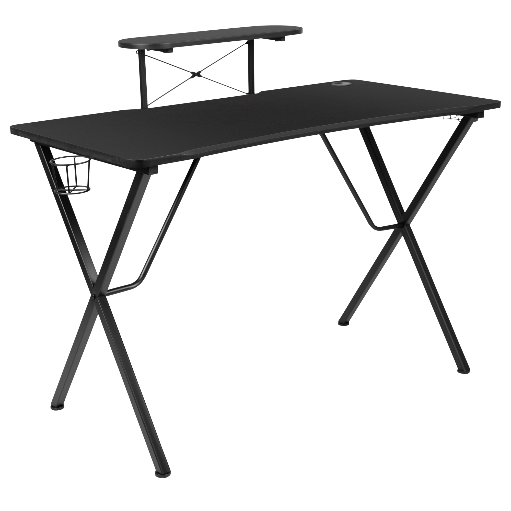Flash Furniture, Black Gaming Desk with Monitor/Smartphone Stand, Width 51.5 in, Height 37.25 in, Depth 23.75 in, Model# NANRSG1031BK