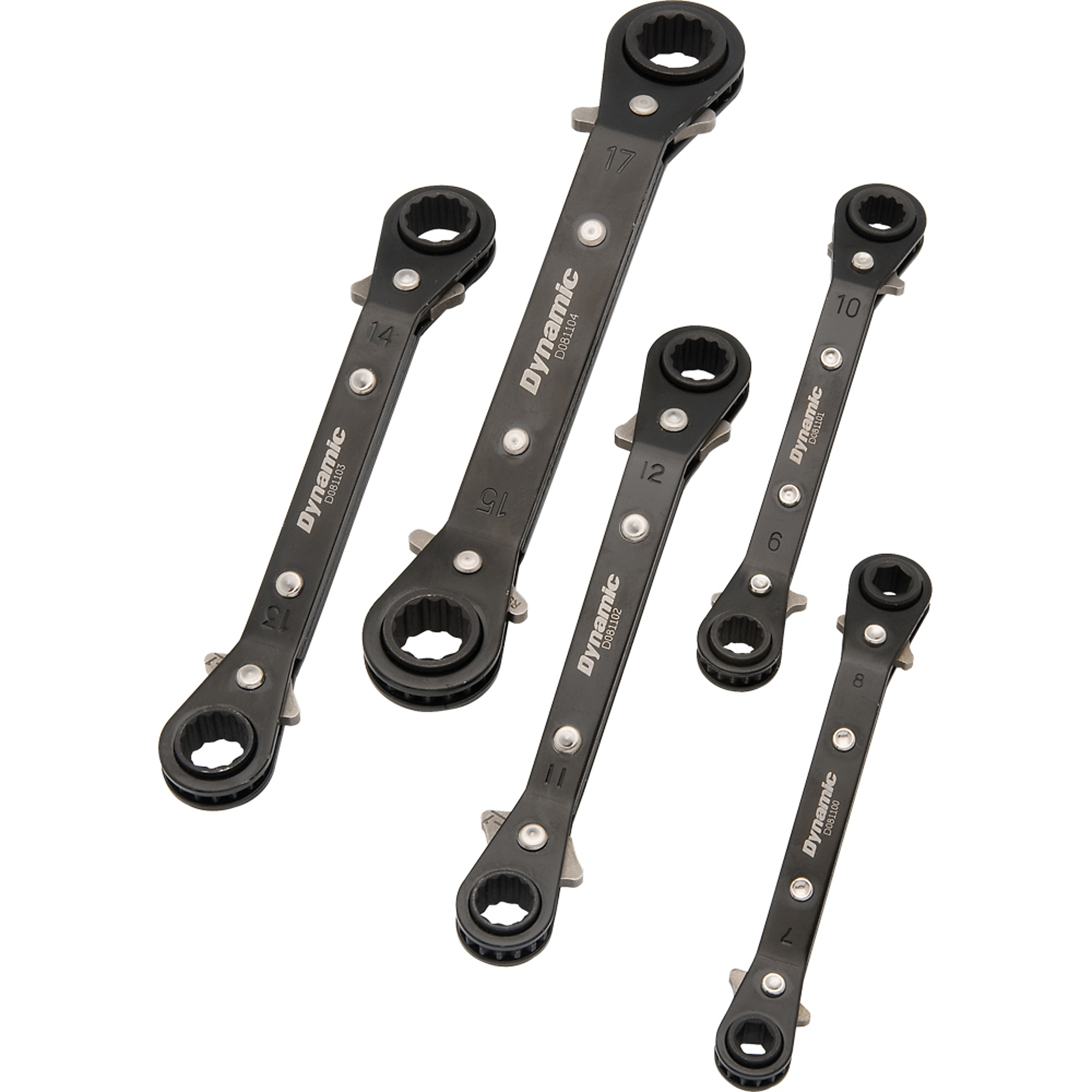 Dynamic Tools, 5 Piece Metric Double Box Ratcheting Wrench Set, Model# D081202