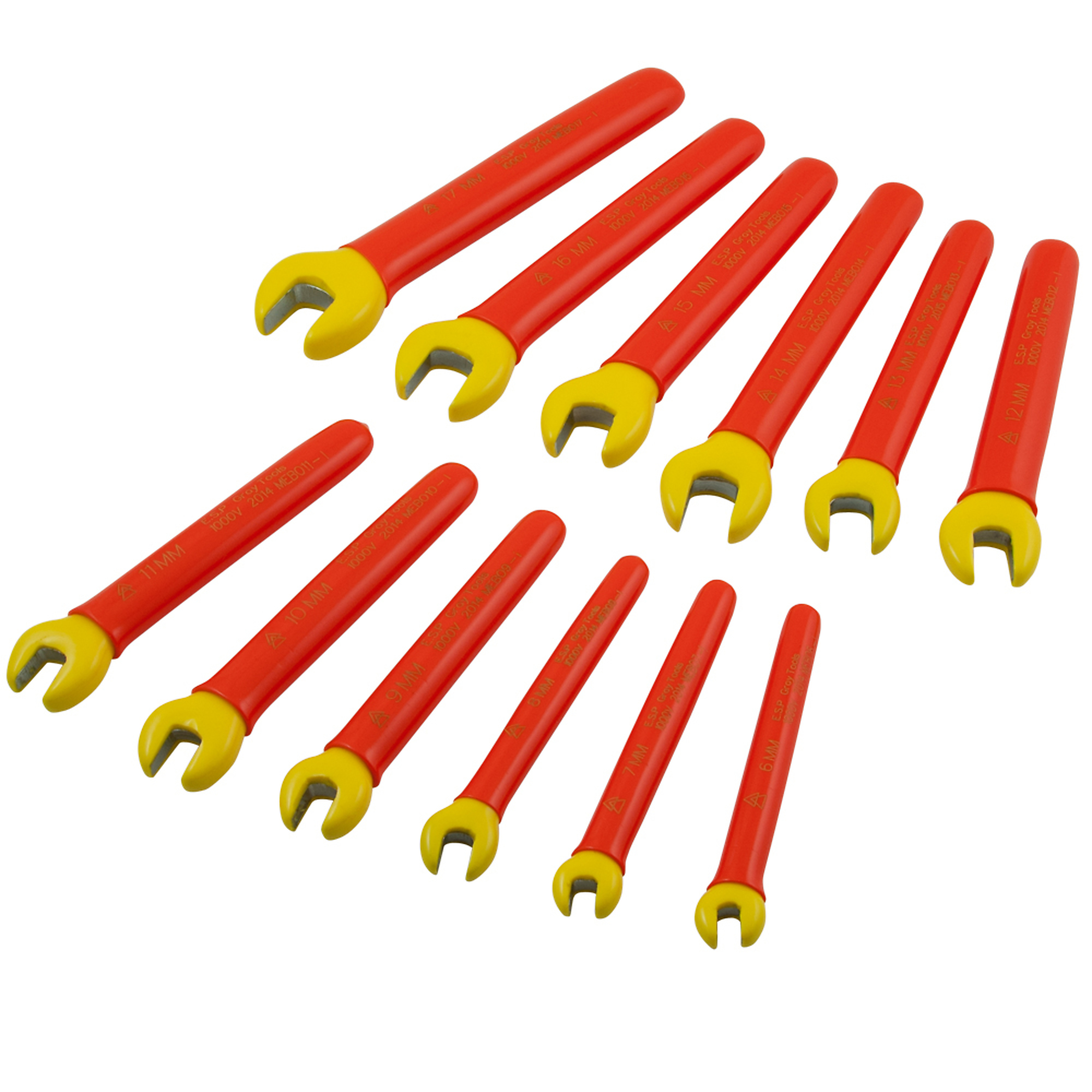 Gray Tools, 12 Piece Metric Open Wrench Set 1000V Insulated, Model# MB12-I