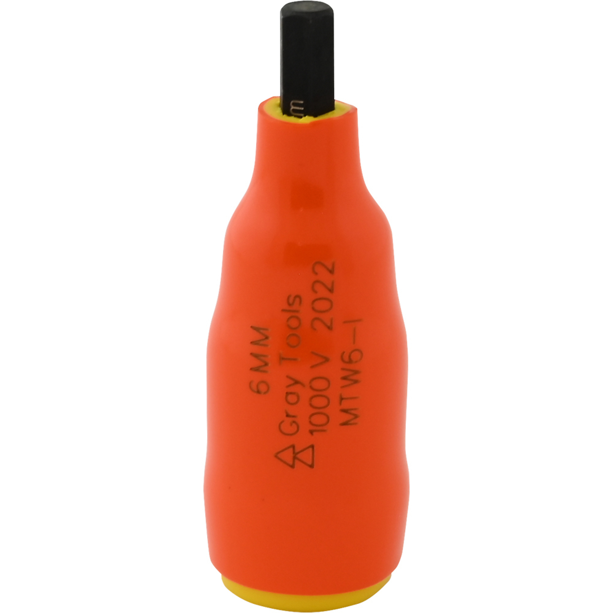 Gray Tools, 6mm X 3/8in. Drive Hex 1000V Insulated Socket, Socket Size Metric 6 mm, Drive Size 3/8 in, Model# MTW6-I