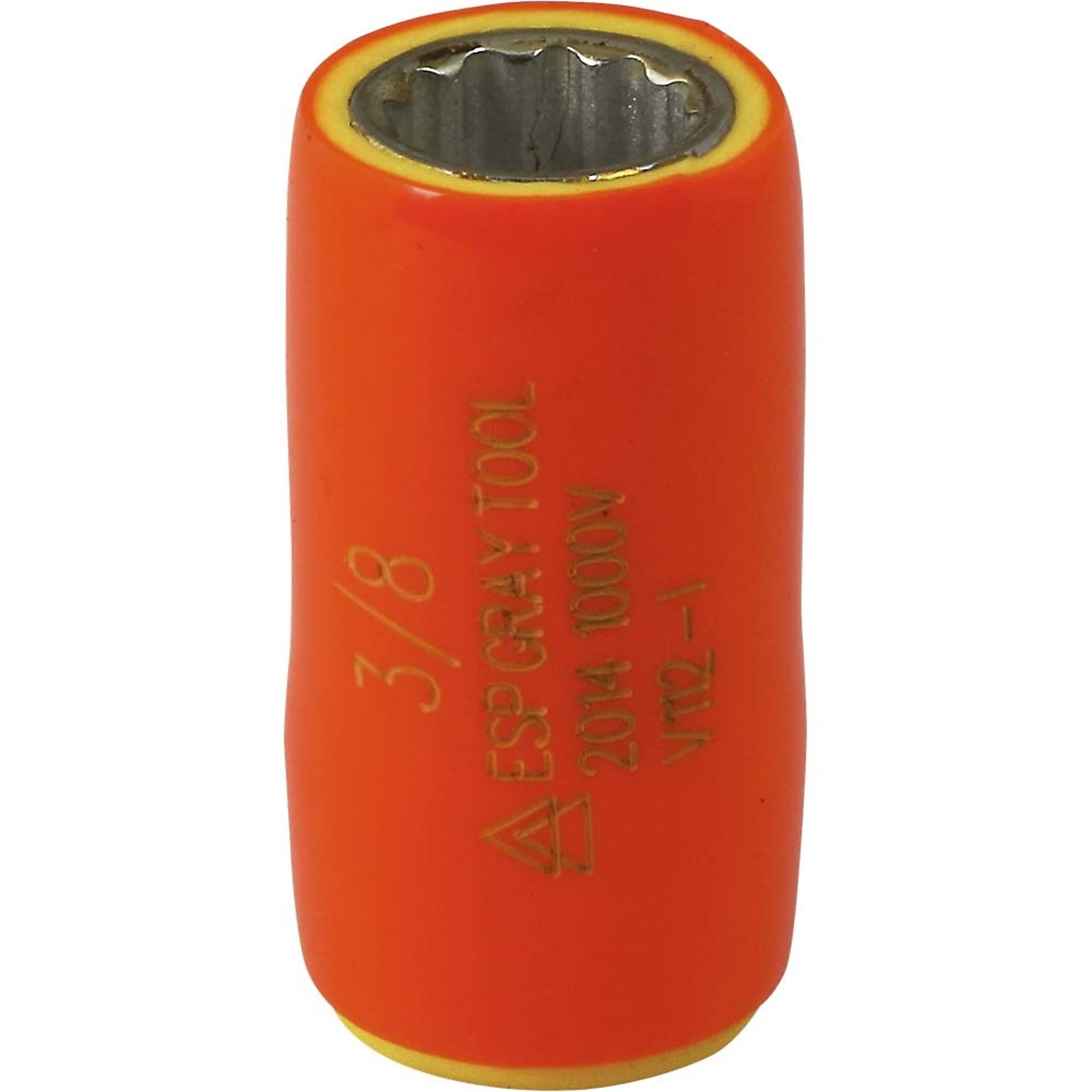 Gray Tools, 3/8in. X 1/4in. Drive Socket 1000V Insulated, Socket Size 3/8 in, Drive Size 1/4 in, Model# V112-I