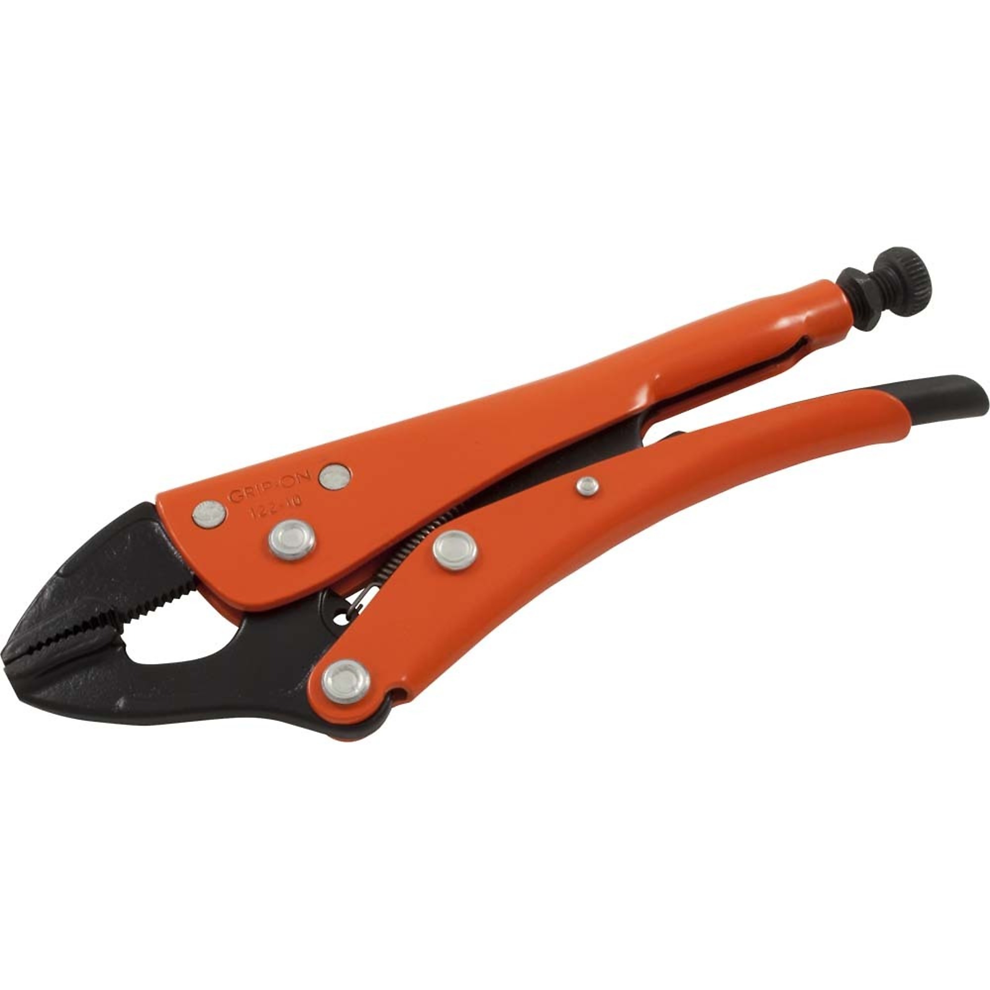 Grip-on, 7in. Locking Pliers, 1-1/8in. Jaw Opening, Groovy Grip, Pieces (qty.) 1 Material Alloy Steel, Jaw Capacity 2.36 in, Model# 122-07
