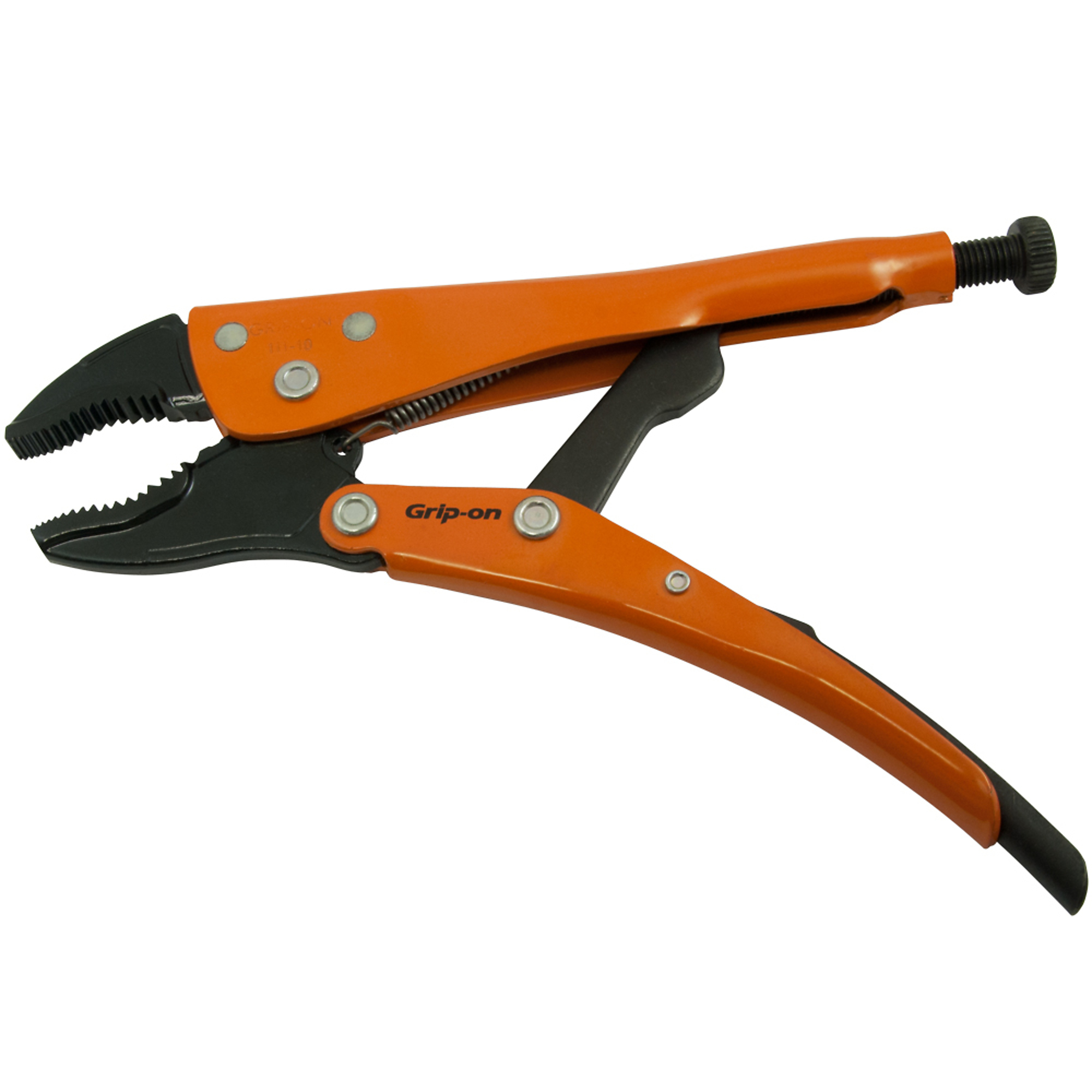 Grip-on, 10in. Locking Pliers Curved Jaws, Pieces (qty.) 1 Material Alloy Steel, Jaw Capacity 2.44 in, Model# 111-10