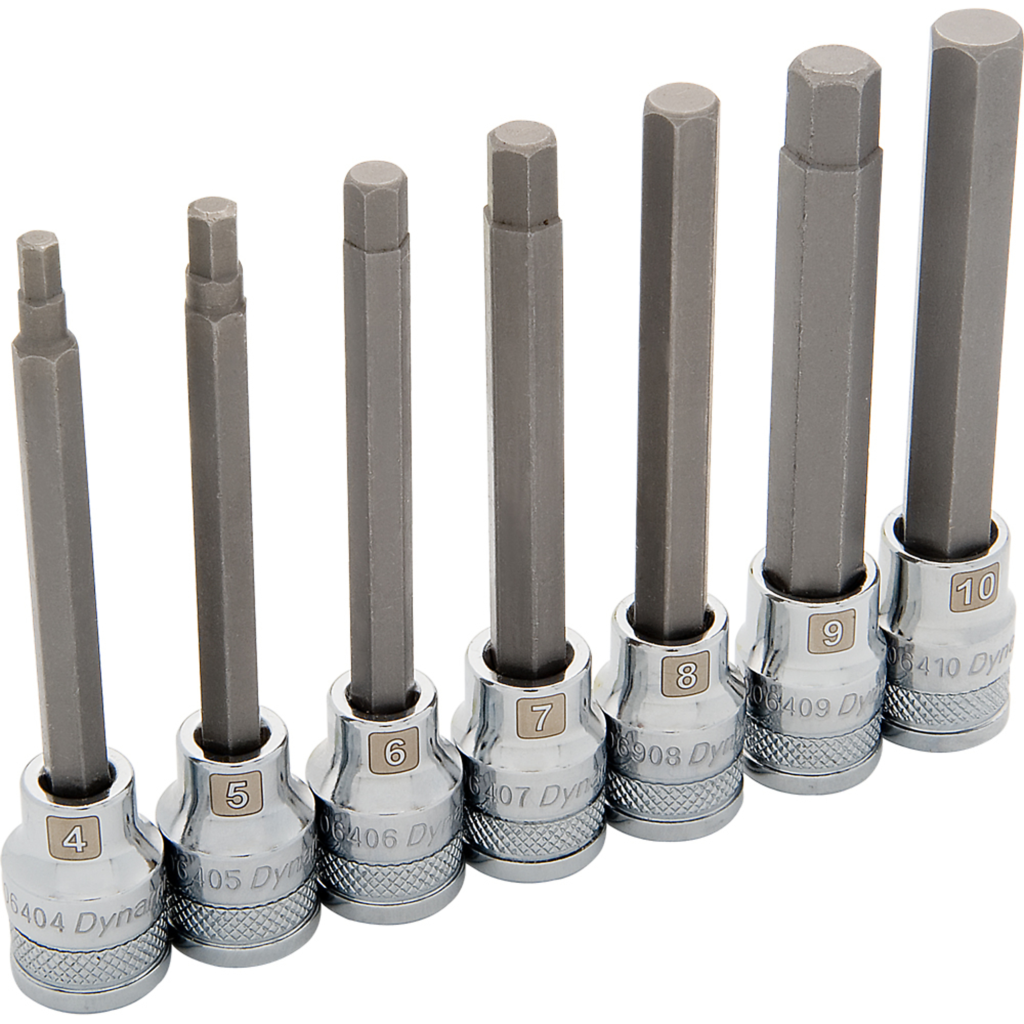 Dynamic Tools, 3/8in. Drive 7 Piece Metric, Long Hex Socket Set, Measurement Standard Metric, Pieces (qty.) 7 Socket Set Type Hex and Star Sets, Model# D010017