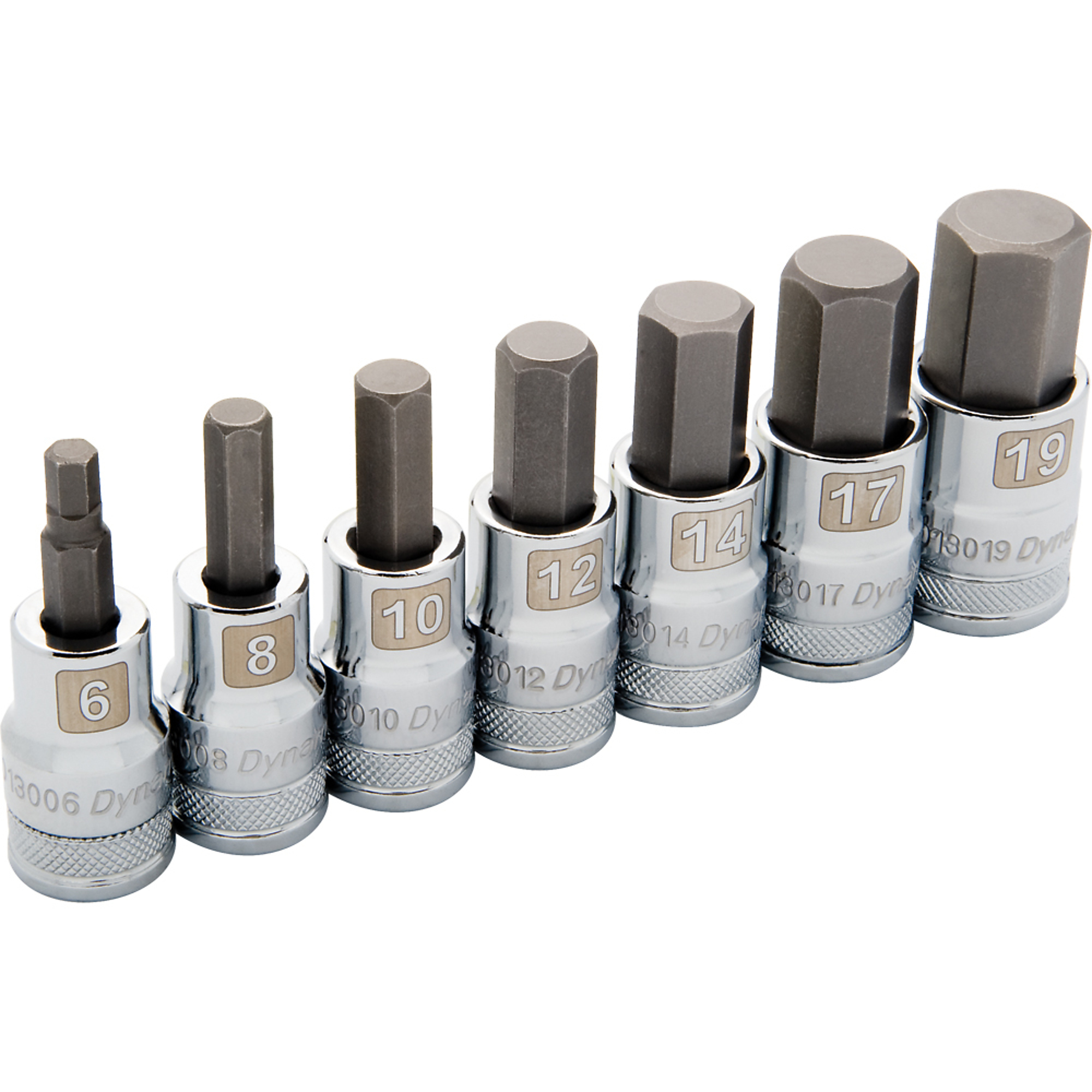 Dynamic Tools, 1/2in. Metric Standard Hex Socket Set, Measurement Standard Metric, Pieces (qty.) 7 Socket Set Type Hex and Star Sets, Model# D018014