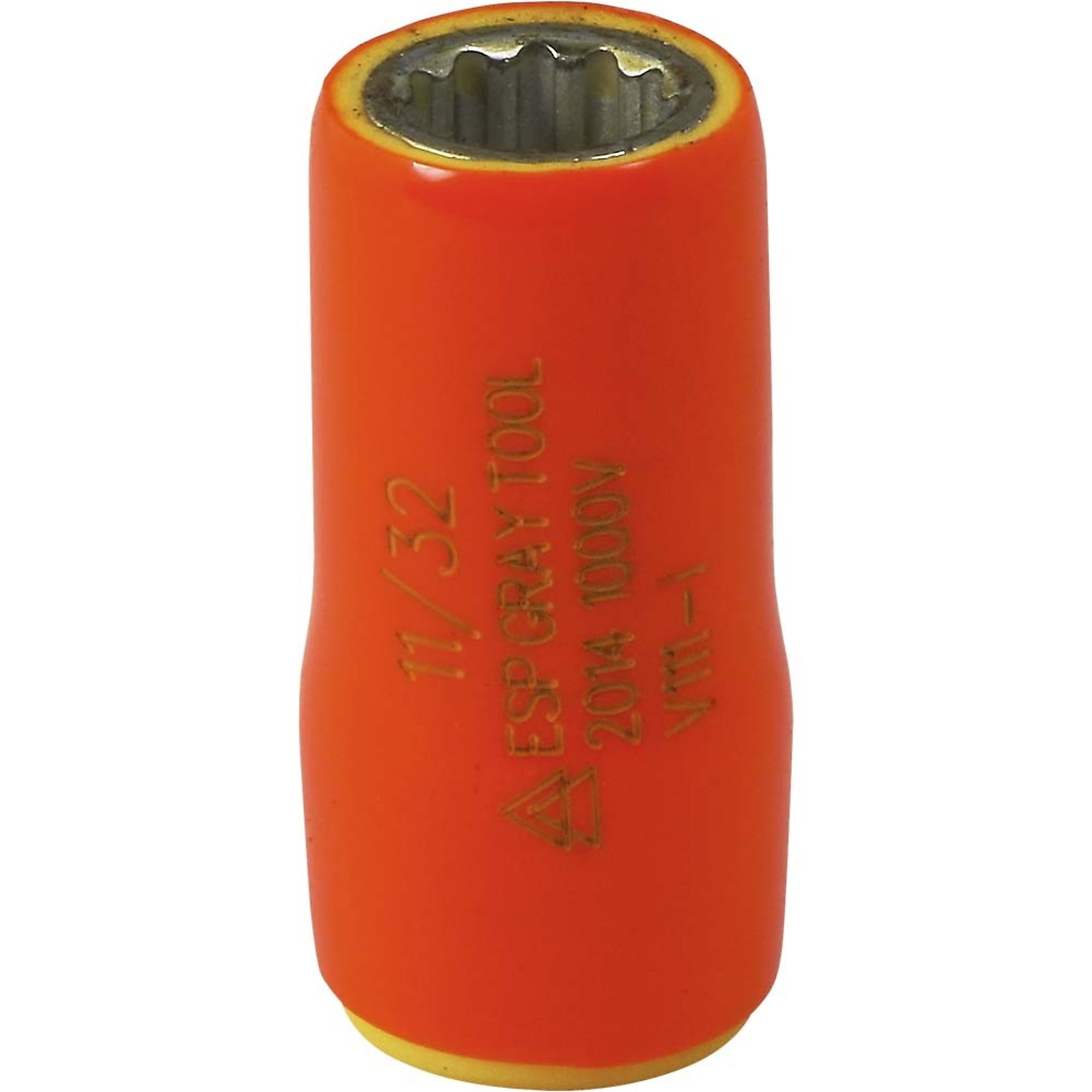 Gray Tools, 11/32in. X 1/4in. Drive Socket 1000V Insulated, Socket Size 11/32 in, Drive Size 1/4 in, Model# V111-I