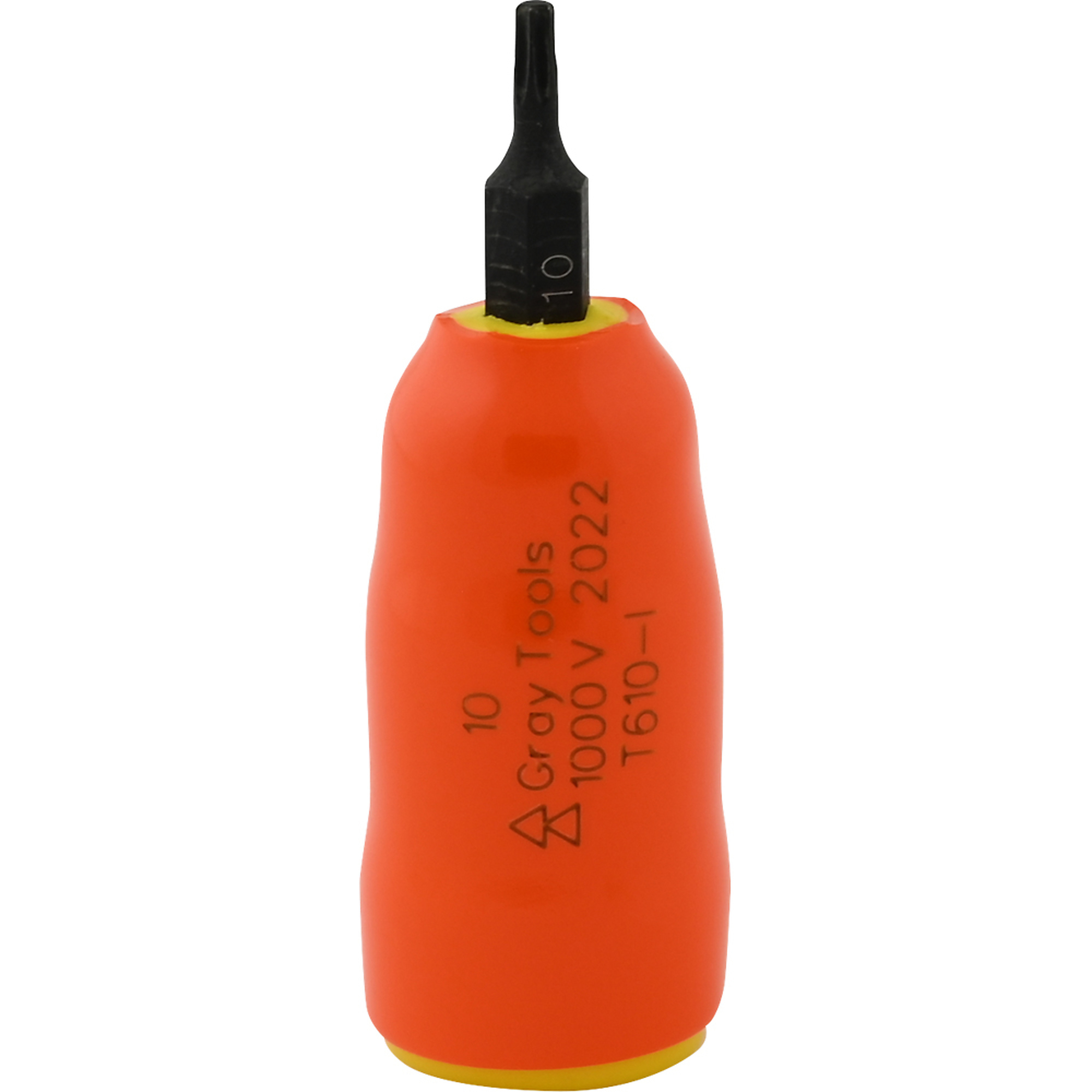 Gray Tools, T10 X 3/8in. Drive Torx 1000V Insulated Socket, Drive Size 3/8 in, Model# T610-I