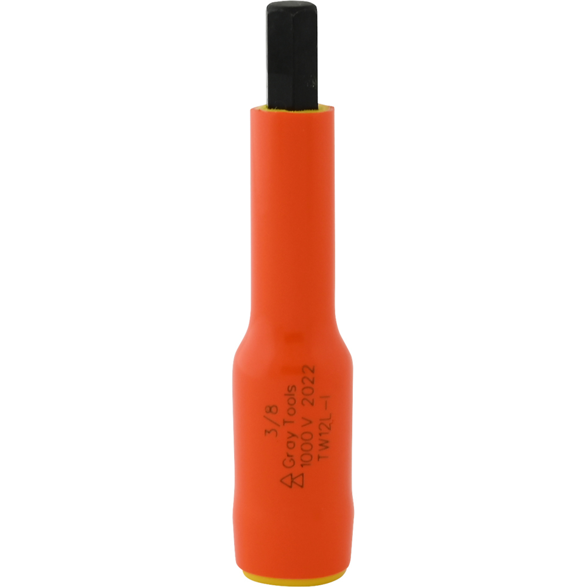 Gray Tools, 3/8in. X 3/8in. Drive Long Hex 1000V Insulated Socket, Socket Size 3/8 in, Drive Size 3/8 in, Model# TW12L-I