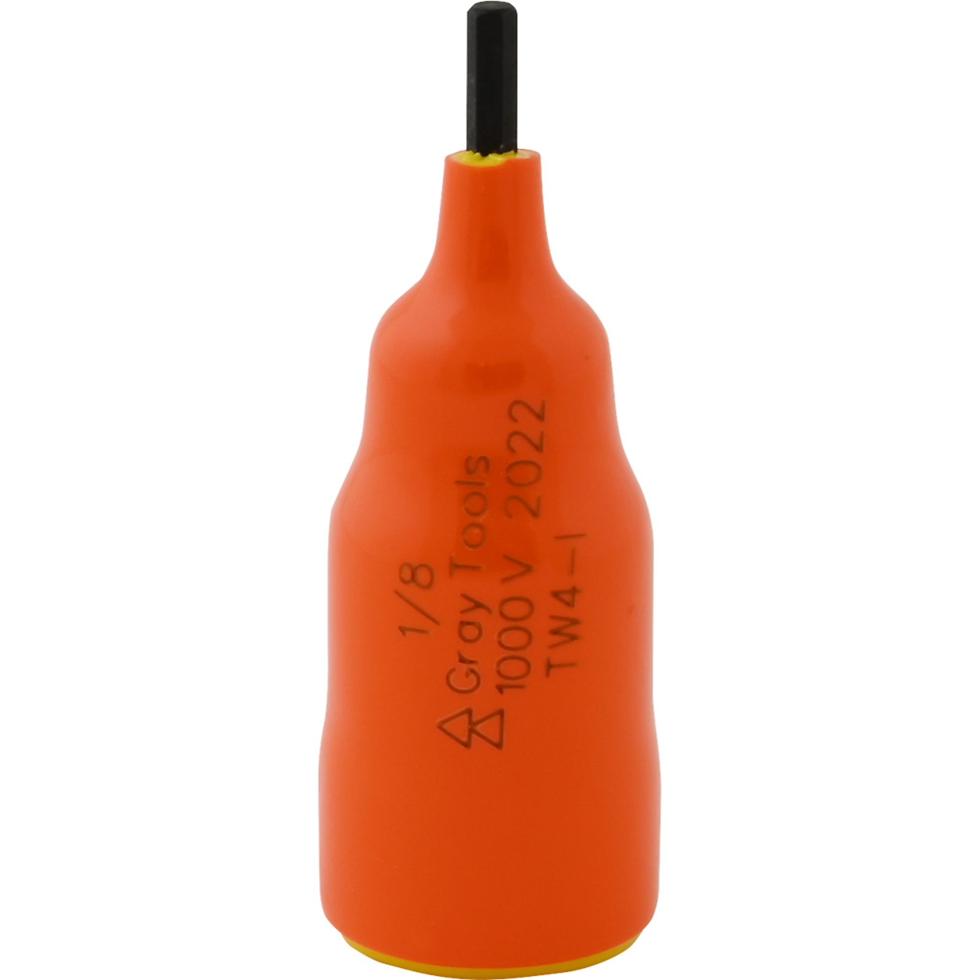 Gray Tools, 1/8in. X 3/8in. Drive Hex 1000V Insulated Socket, Socket Size 1/8 in, Drive Size 3/8 in, Model# TW4-I