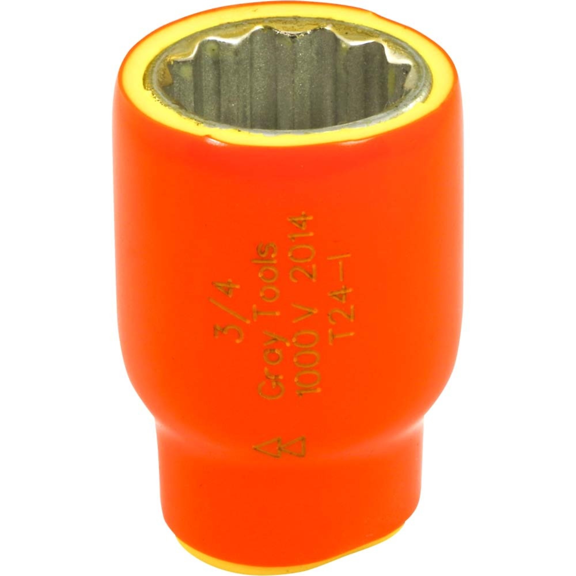 Gray Tools, 3/4in. X 3/8in. Drive Socket 1000V Insulated, Socket Size 3/4 in, Drive Size 3/8 in, Model# T24-I