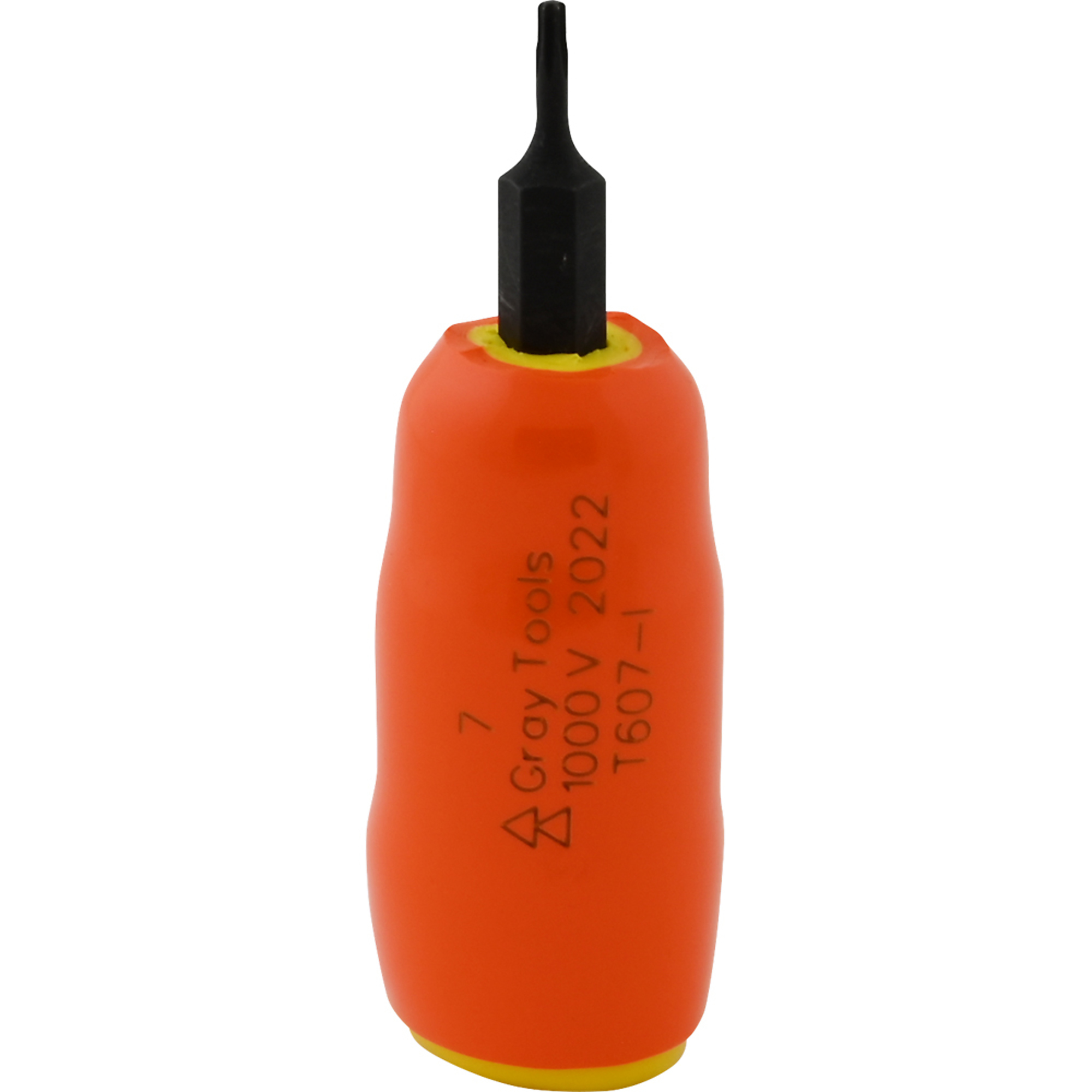 Gray Tools, T7 X 3/8in. Drive Torx 1000V Insulated Socket, Drive Size 3/8 in, Model# T607-I