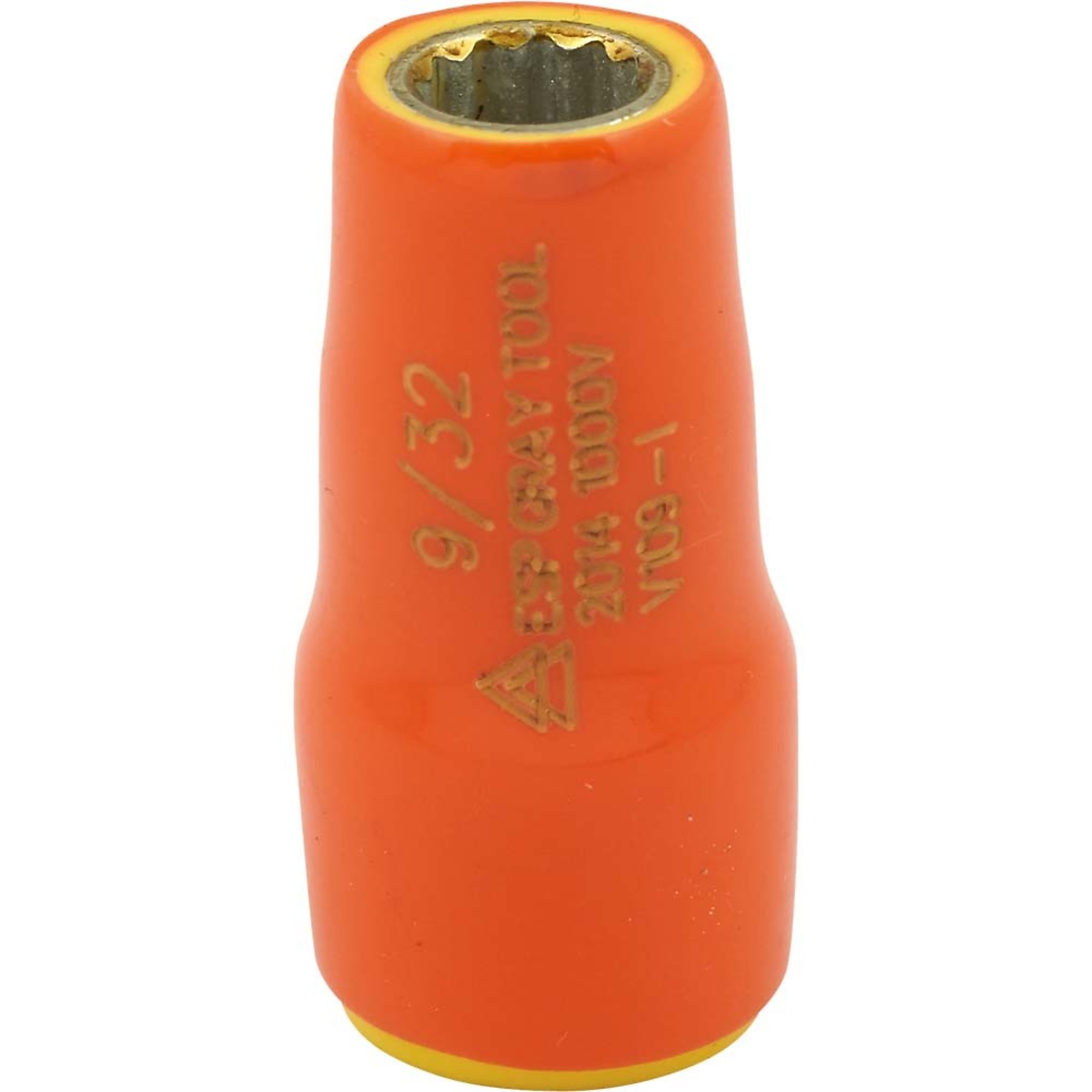 Gray Tools, 9/32in. X 1/4in. Drive Socket 1000V Insulated, Socket Size 9/32 in, Drive Size 1/4 in, Model# V109-I