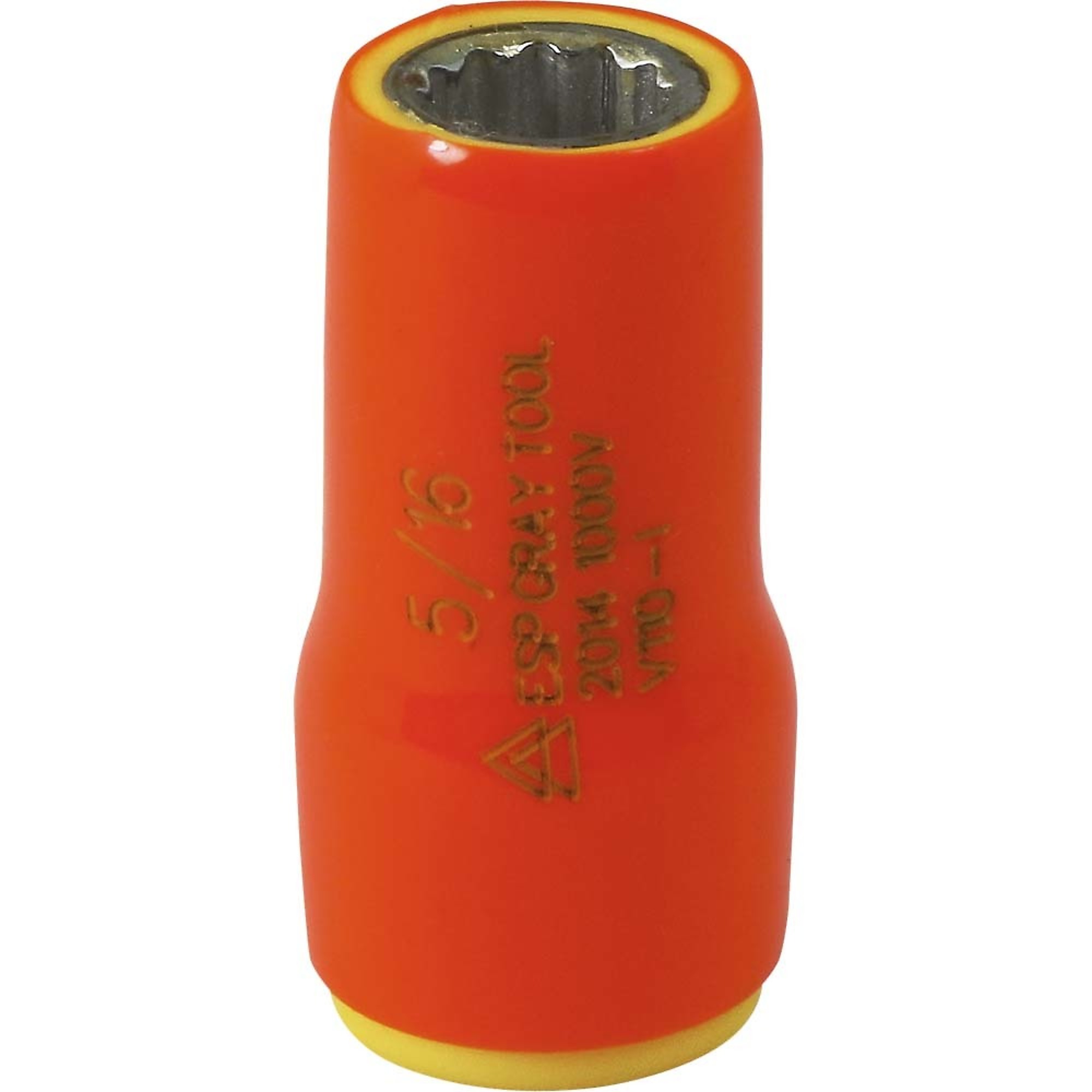 Gray Tools, 5/16in. X 1/4in. Drive Socket 1000V Insulated, Socket Size 5/16 in, Drive Size 1/4 in, Model# V110-I