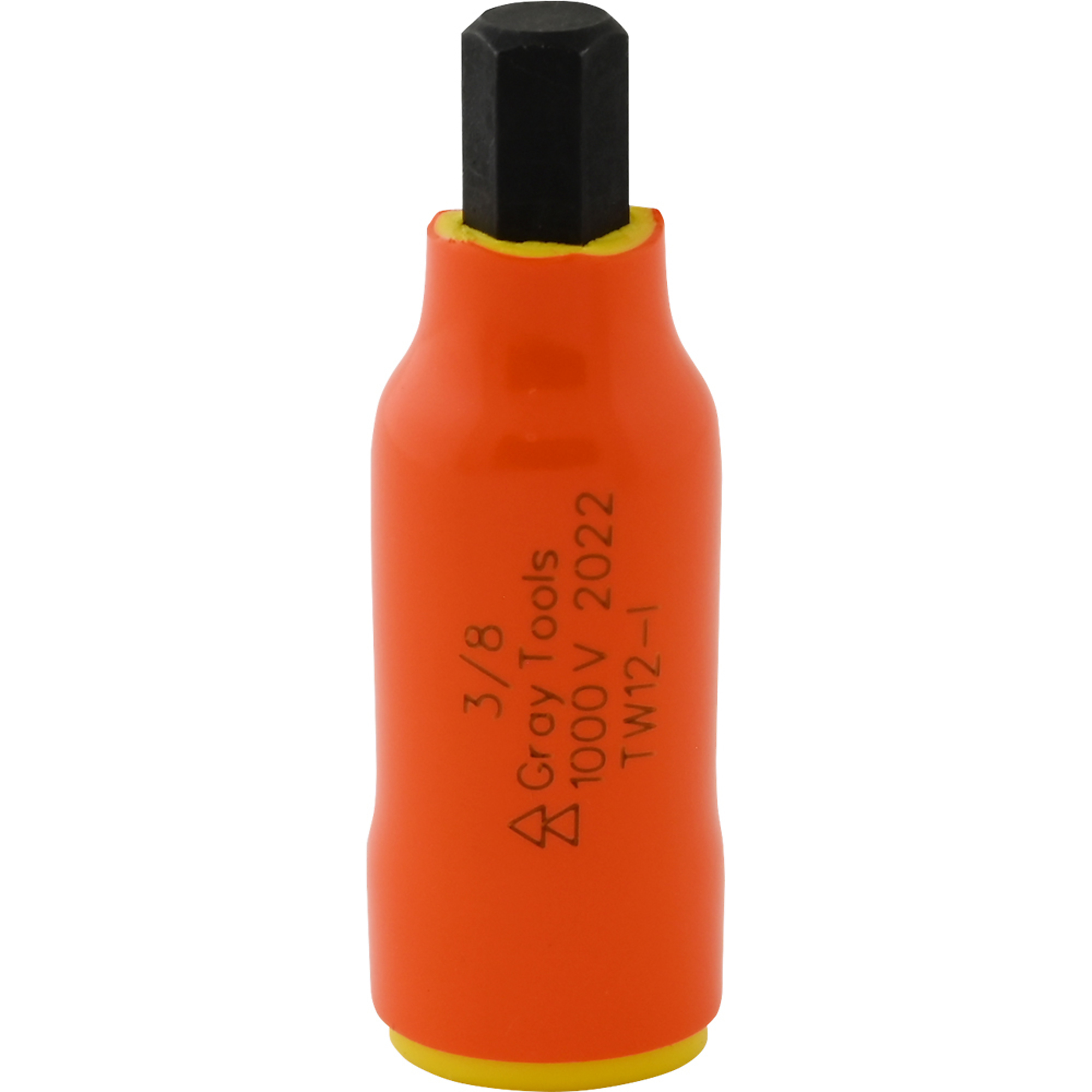 Gray Tools, 3/8in. X 3/8in. Drive Hex 1000V Insulated Socket, Socket Size 3/8 in, Drive Size 3/8 in, Model# TW12-I