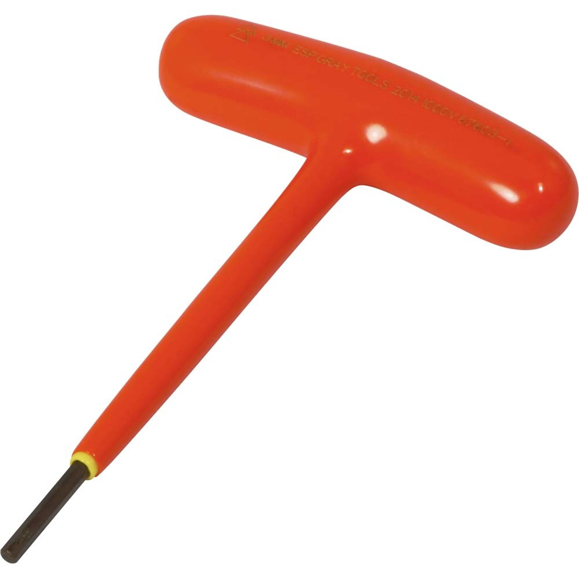 Gray Tools, 3mm T-handle S2 Hex Key, 1000V Insulated, Pieces (qty.) 1 Model# 67603-I