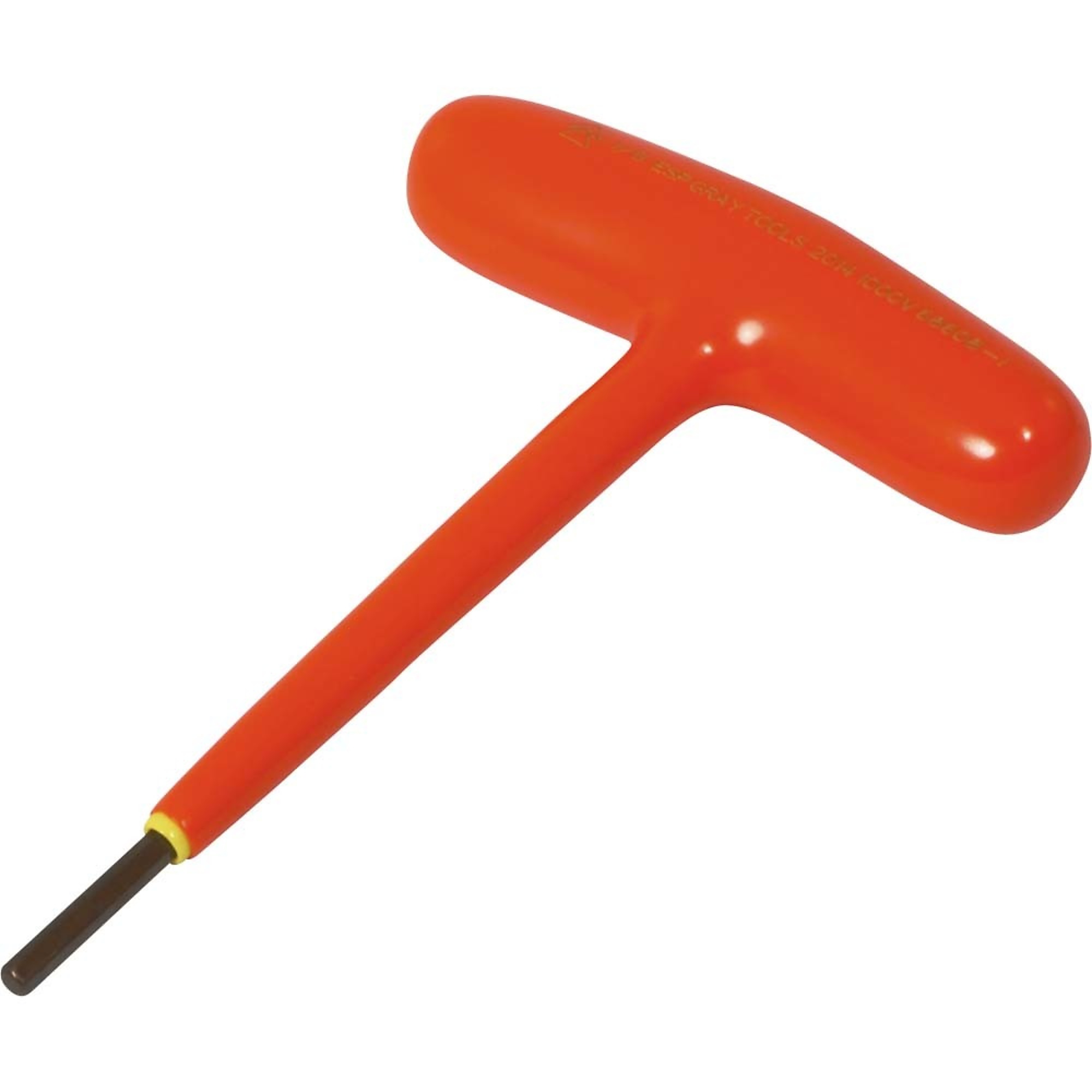 Gray Tools, 1/8in. S2 T-handle Hex Key, 1000V Insulated, Pieces (qty.) 1 Model# 68608-I