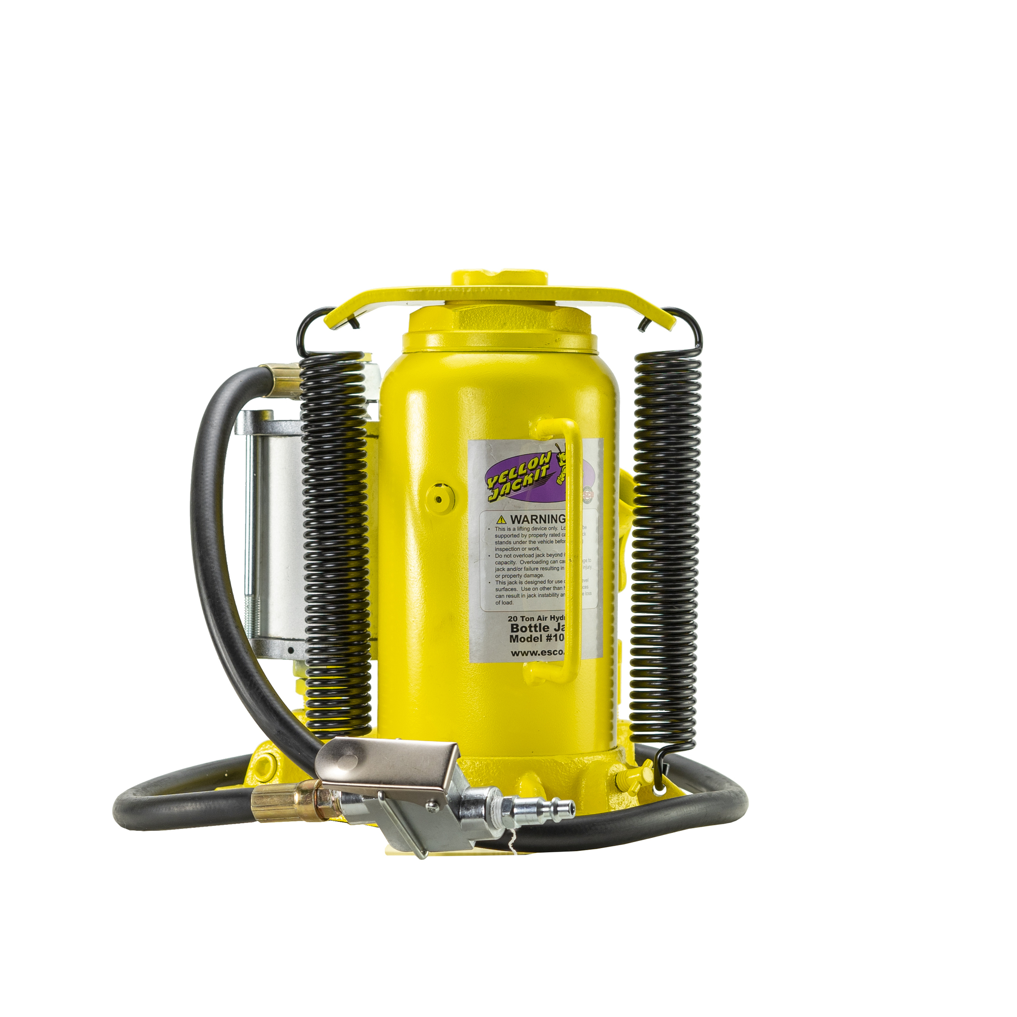 ESCO Yellow Jackit, 20 Ton Series Air/Hydr Bottle jack, Lift Capacity 20  Tons, Max. Lift Height 19.2 in, Min. Lift Height 10.3 in, Model# 10450  Northern Tool