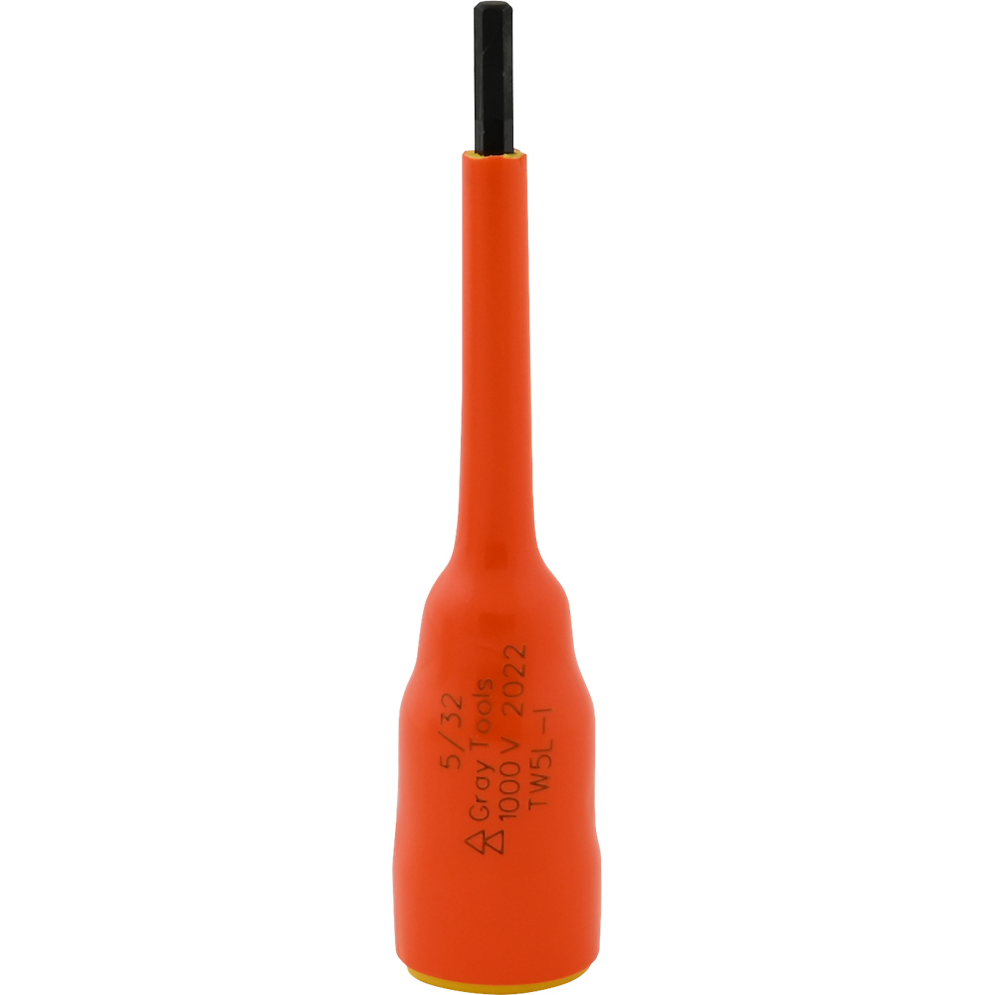 Gray Tools, 5/32in. X 3/8in. Drive Long Hex 1000V Insulated Socket, Socket Size 5/32 in, Drive Size 3/8 in, Model# TW5L-I