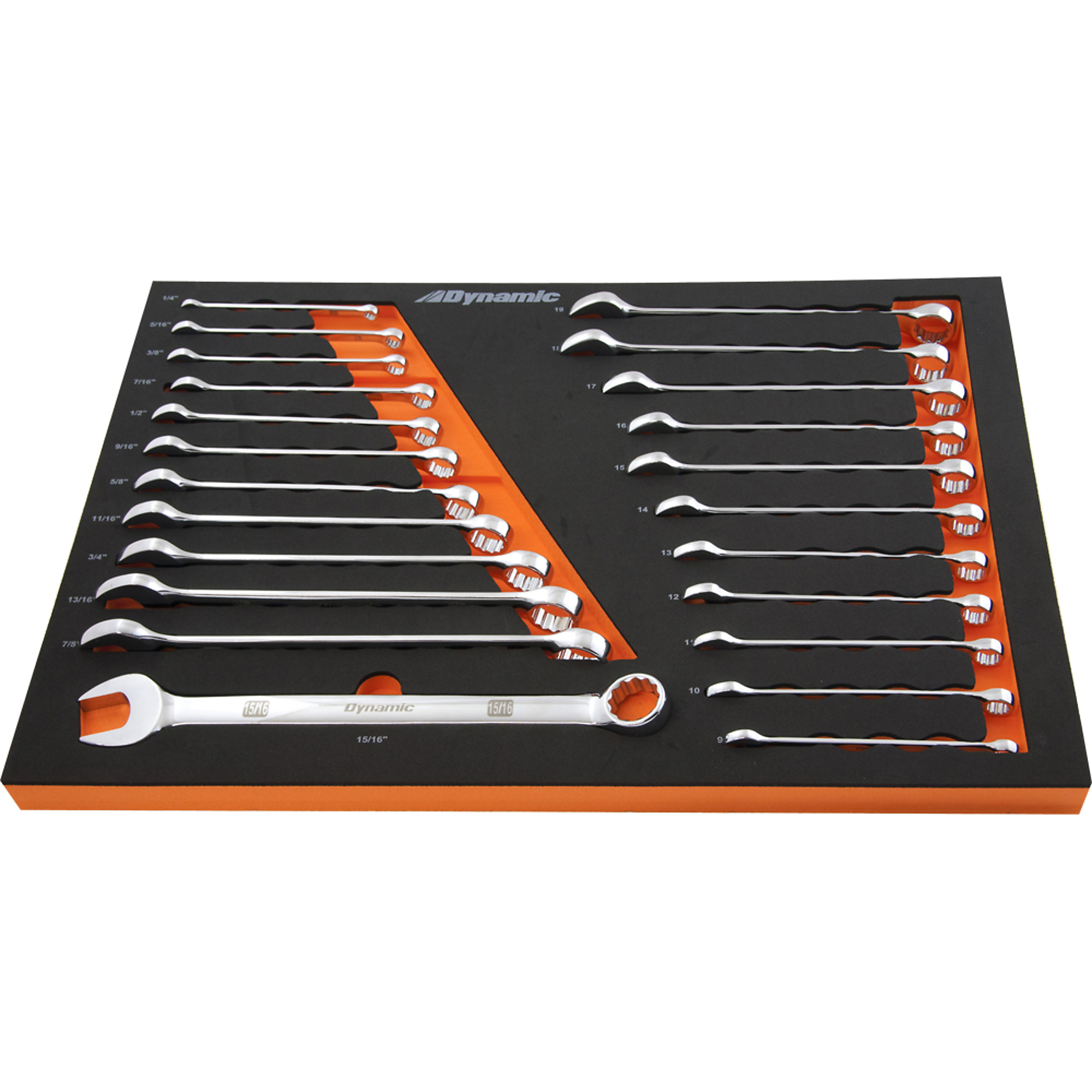 Dynamic Tools, SAE Metric Chrome Combination Wrench Set, Pieces (qty.) 24 Model# D096004-FT5T