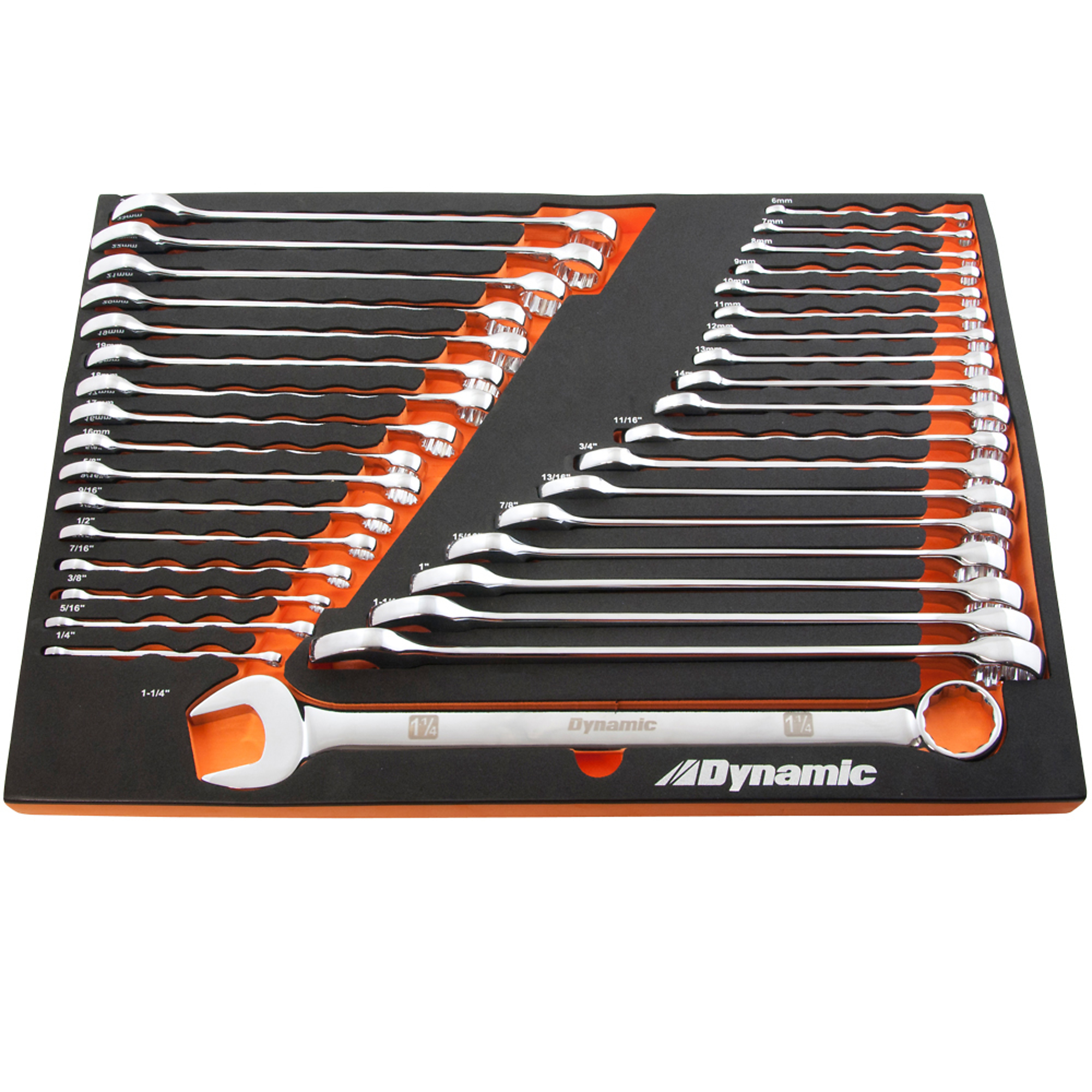 Dynamic Tools, SAE Metric Chrome Combination Wrench Set, Pieces (qty.) 36 Model# D096001-FT2T