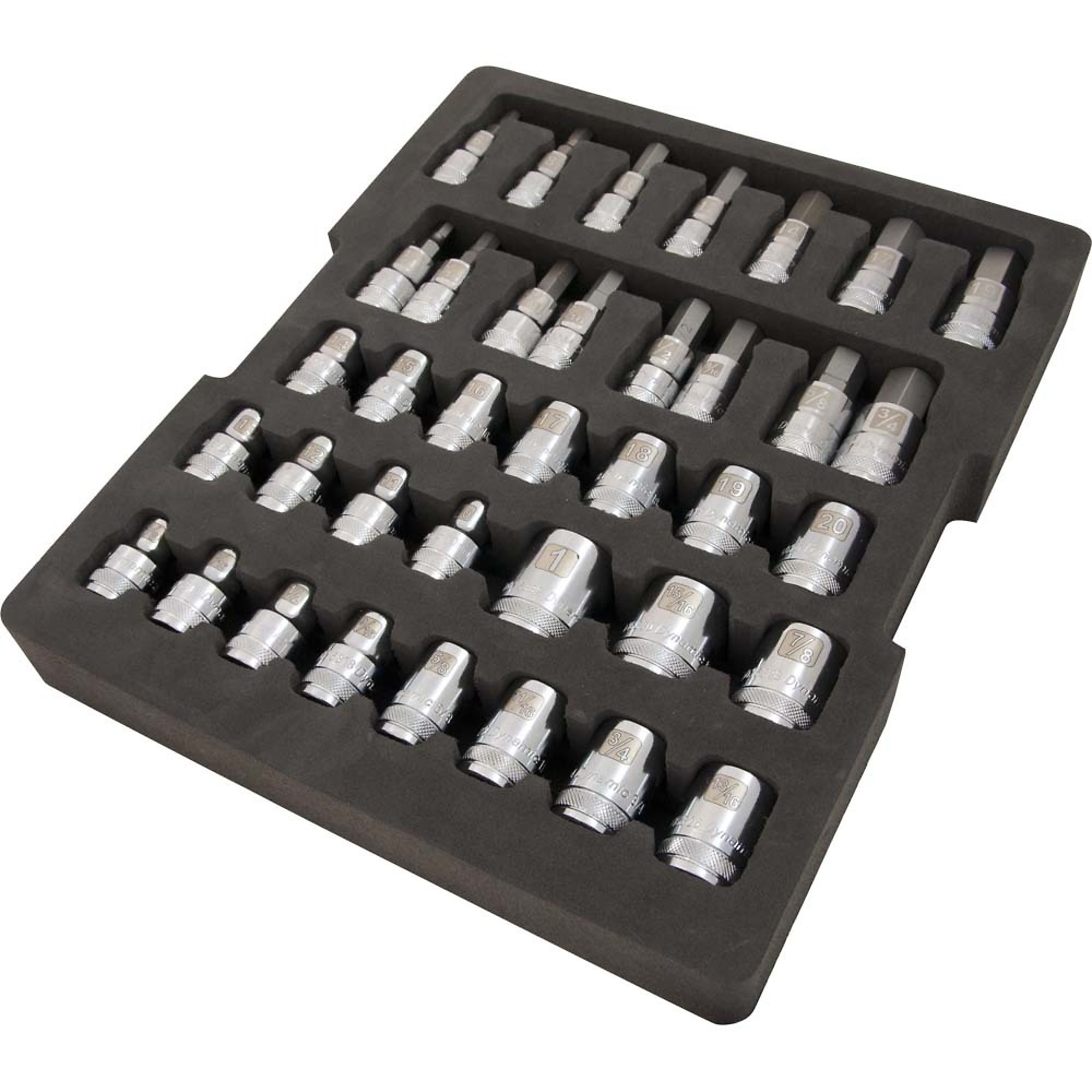 Dynamic Tools, 1/2in. Drive 38 Piece Chrome Socket Set, Pieces (qty.) 38 Model# D105103