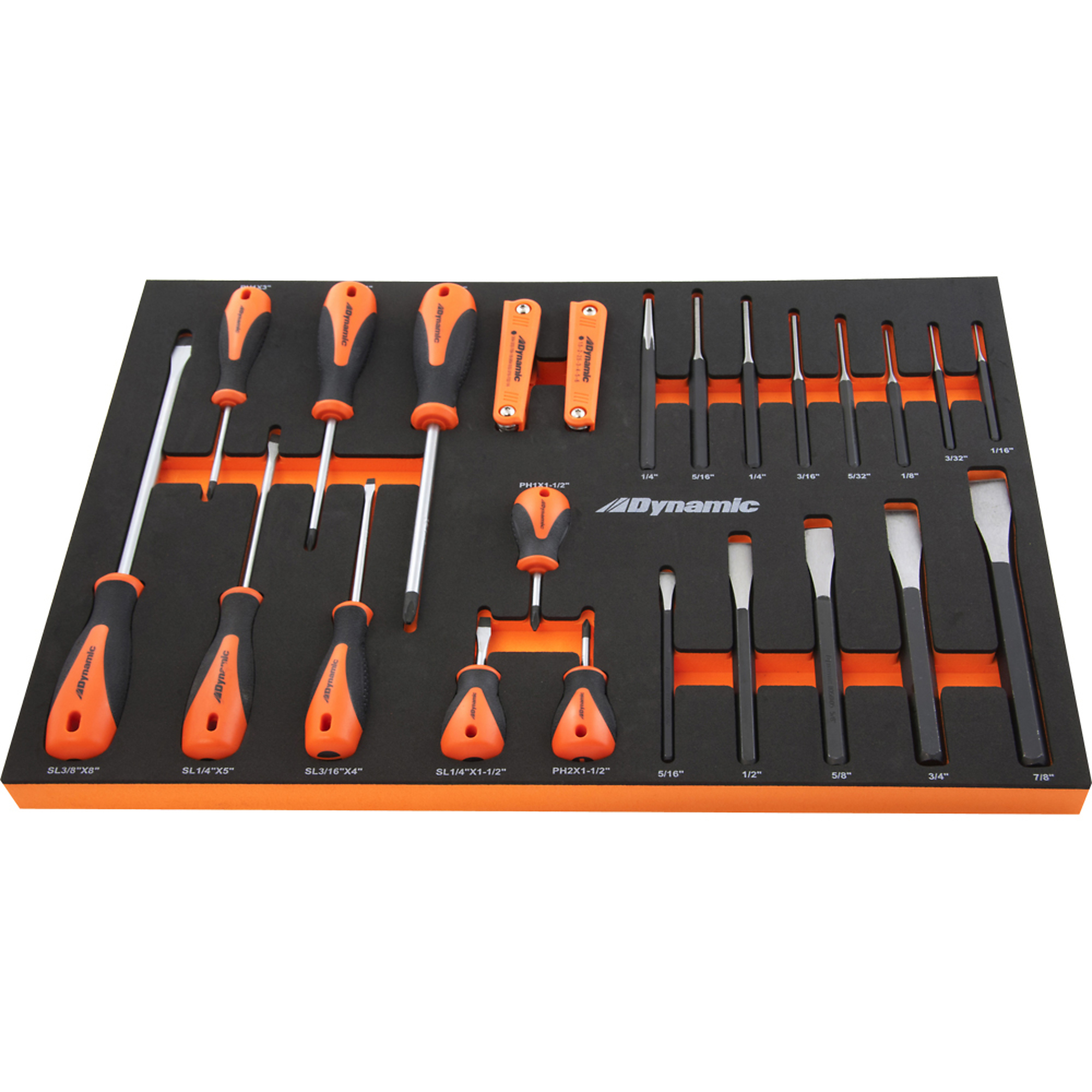 Dynamic Tools, Screwdriver, Hex Key, Punch Chisel Set, Pieces (qty.) 25 Model# D096004-FT4T