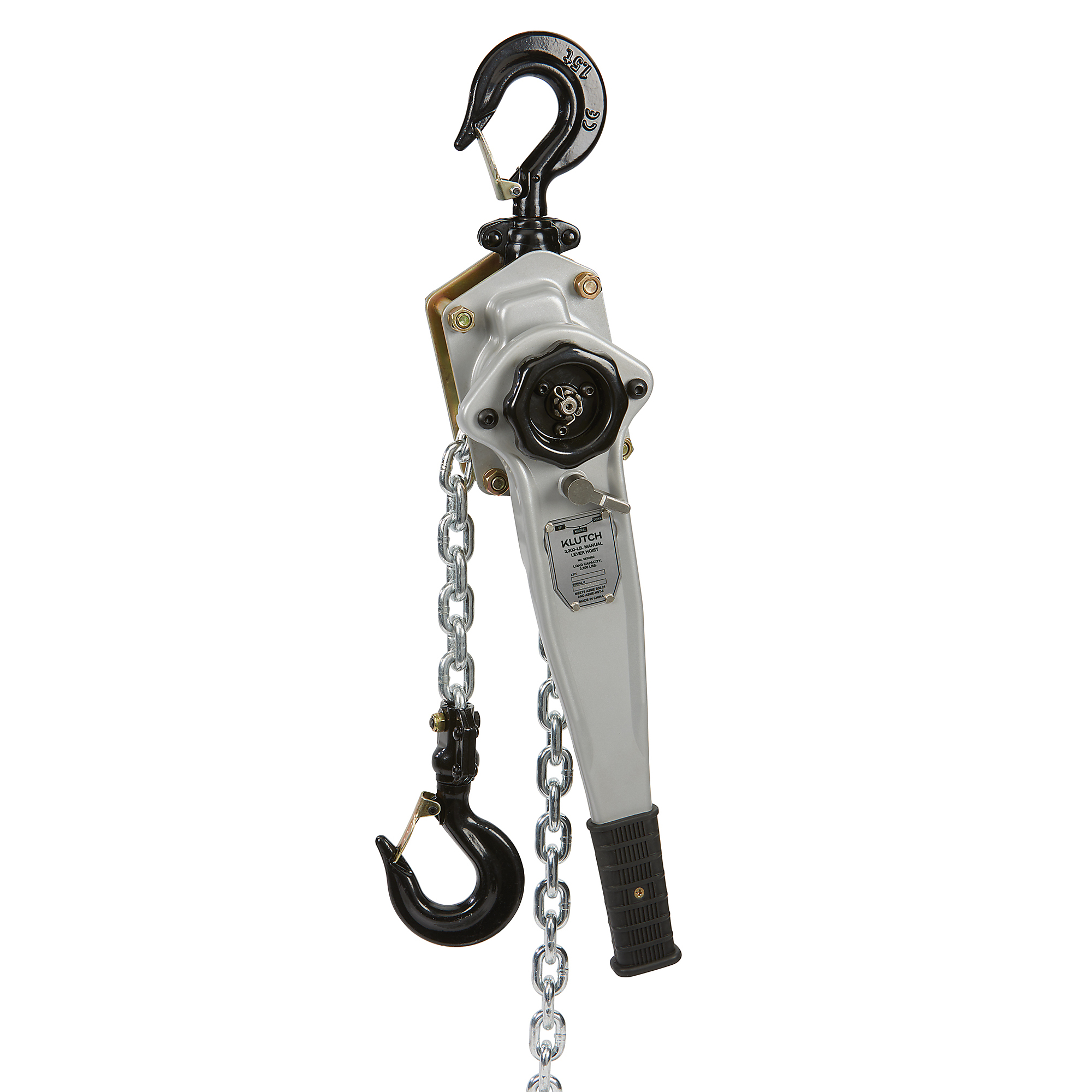 Klutch Lever Chain Hoist, 3300-Lb. Capacity, 15ft. Lift