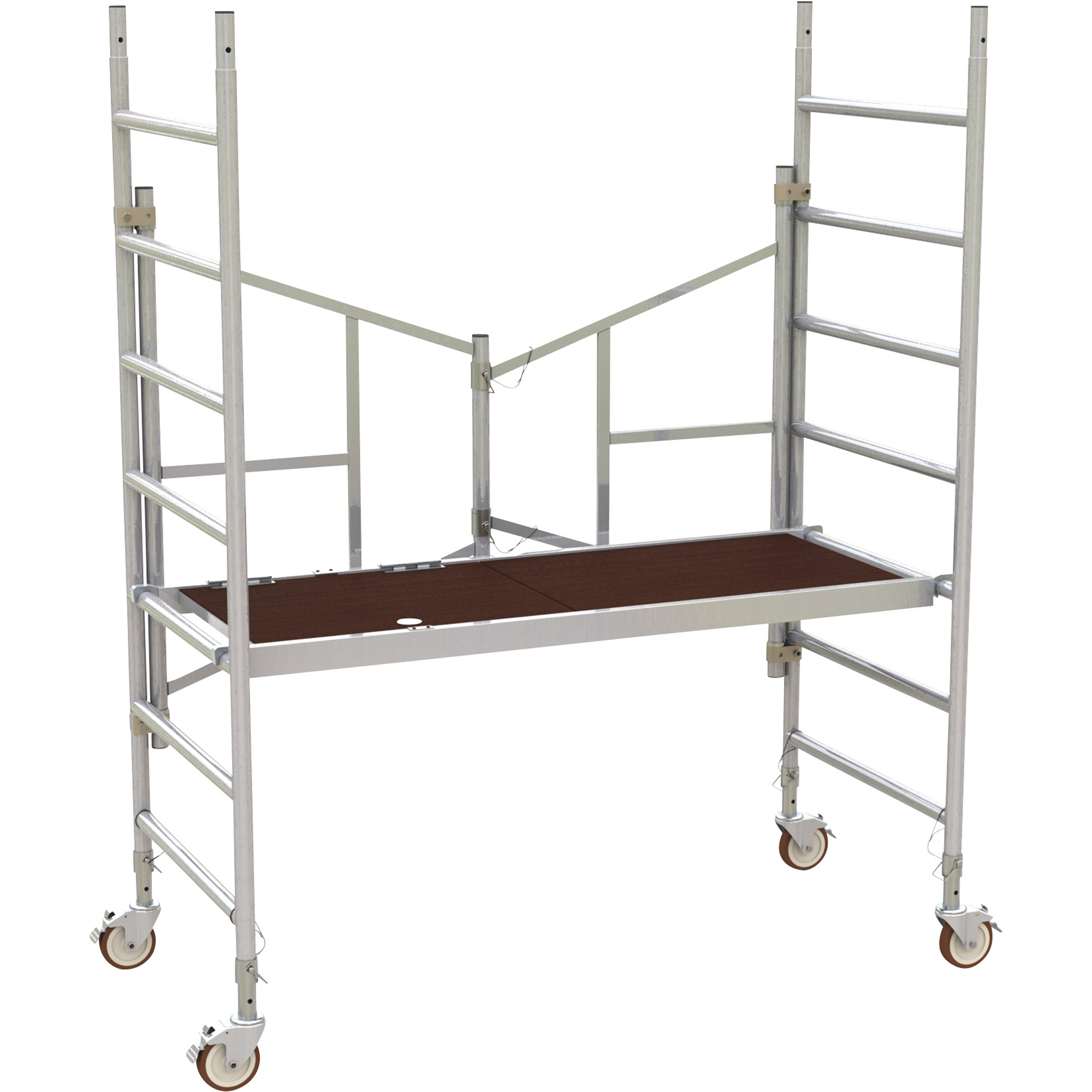 Metaltech 6ft. Easy-Set Aluminum Scaffold Tower, 800-Lb. Capacity, 65in.W x 31in.D x 72in.H, Model# AL-Q0100