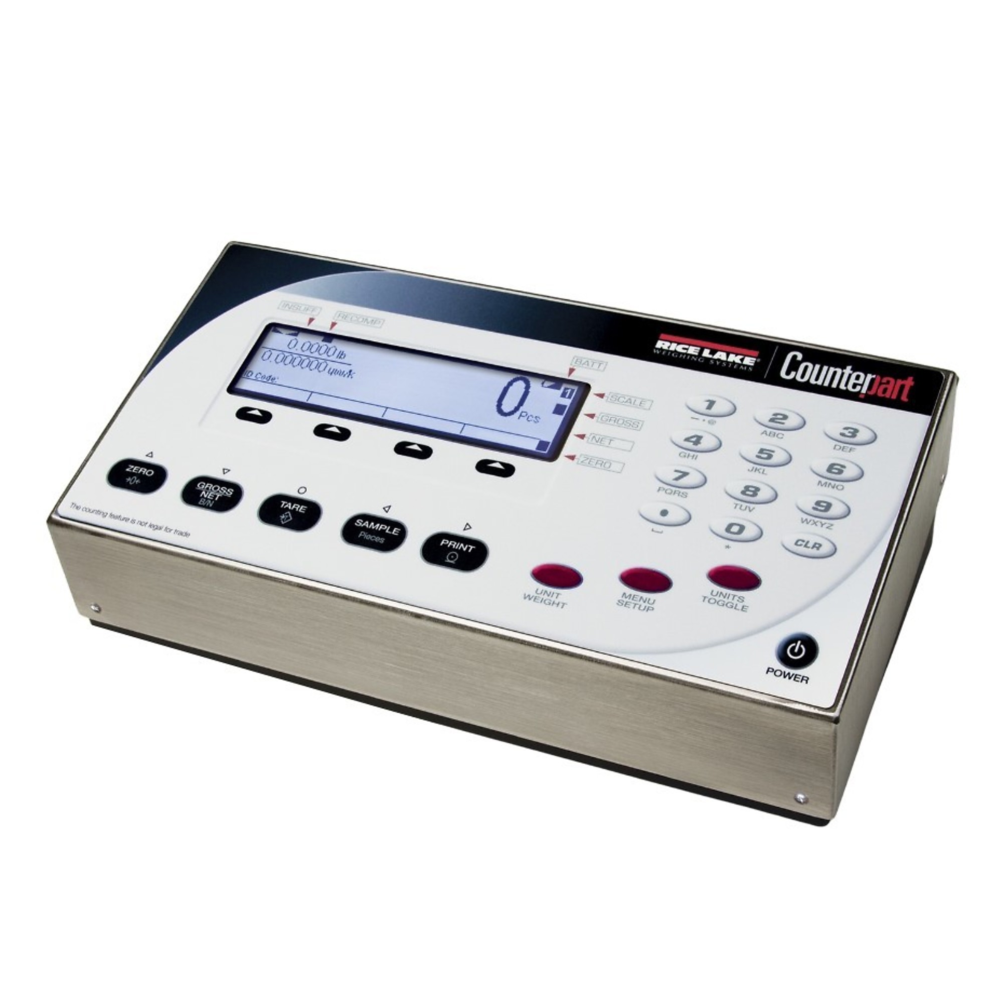 Rice Lake Counting Scale Indicator - 5 Lb. x 0.0005 Lb., 150 Item Memory, LCD Display, Model# Counterpart 5