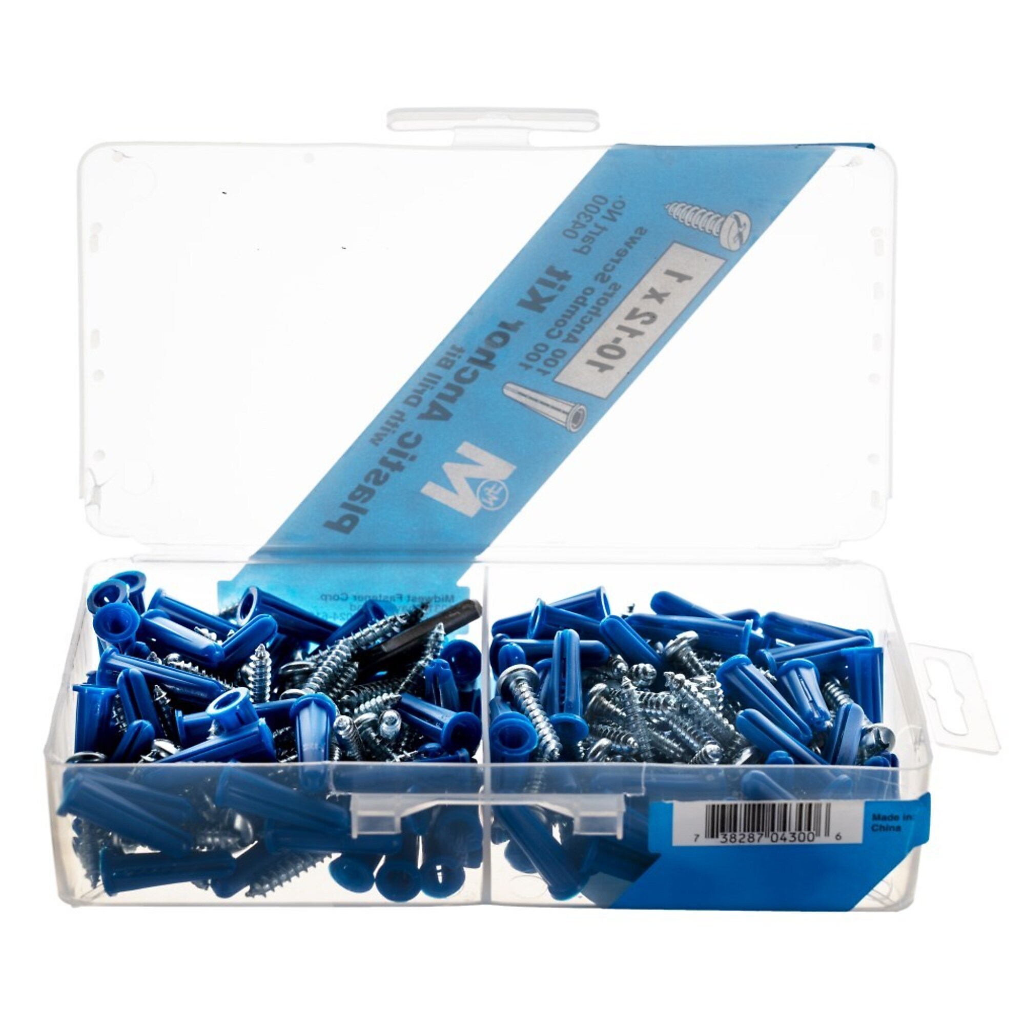 Midwest Fastener Combo Pan Anchor Kit - #10 to #12 x 1in., Zinc Plated Steel, Model# 04300