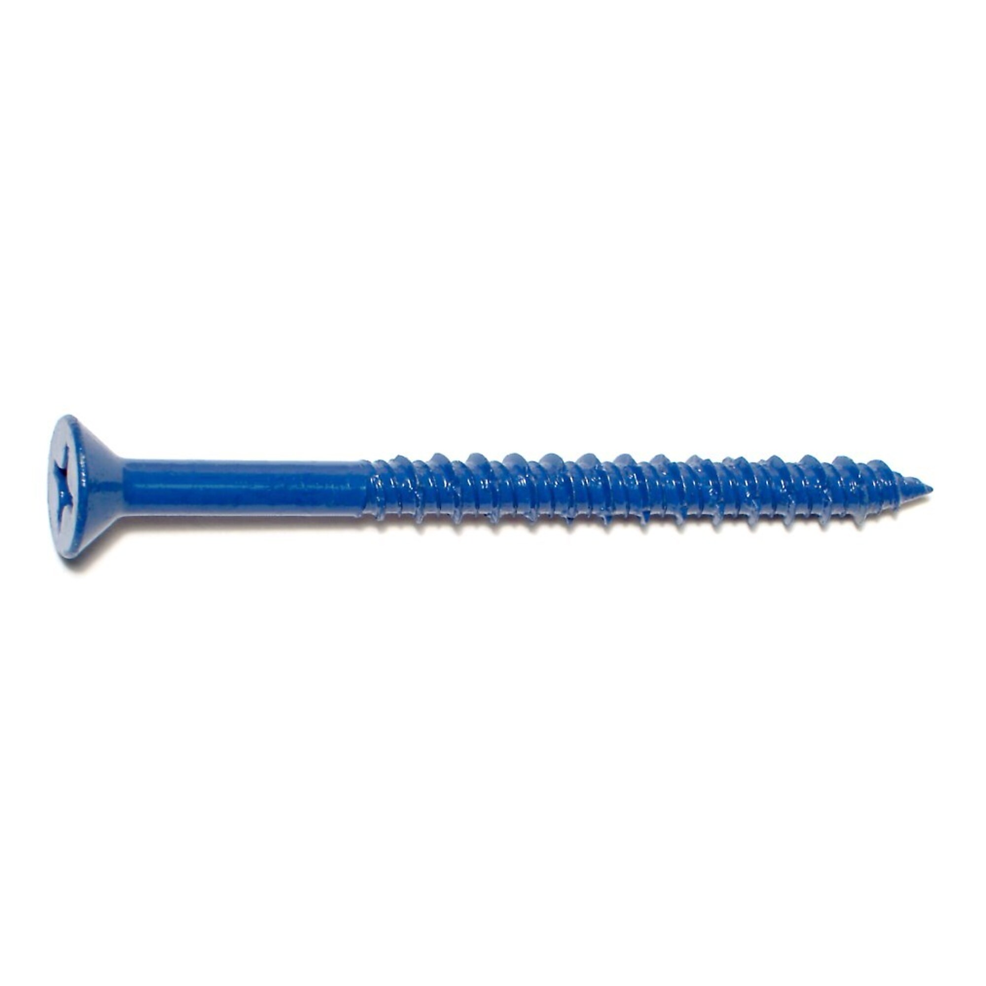 Midwest Fastener Phillips Flat Head Masonry Screws - 1/4in. x 3 1/4in., Blue Ruspert Coated Steel, 100 Pcs, Model# 09283
