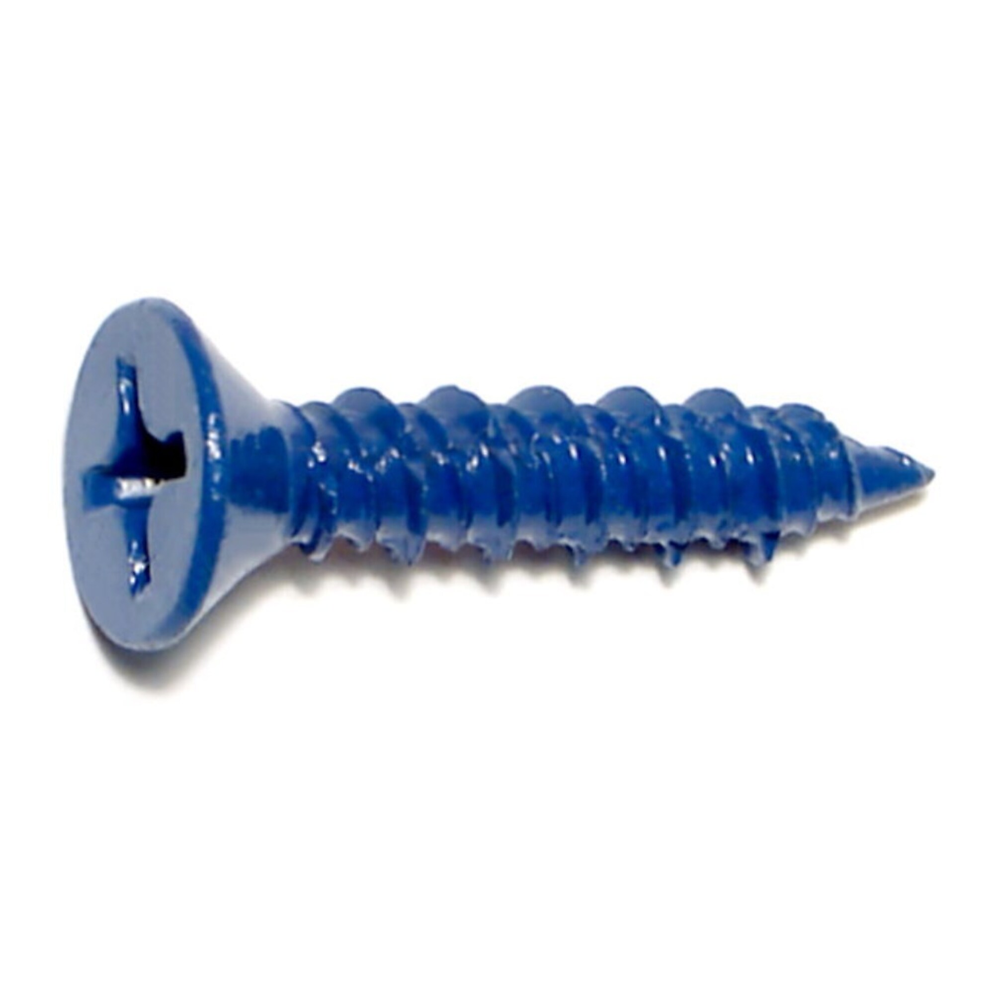 Midwest Fastener Phillips Flat Head Masonry Screws - 1/4in. x 1-1/4in., Blue Ruspert Coated Steel, 100 Pcs, Model# 09279