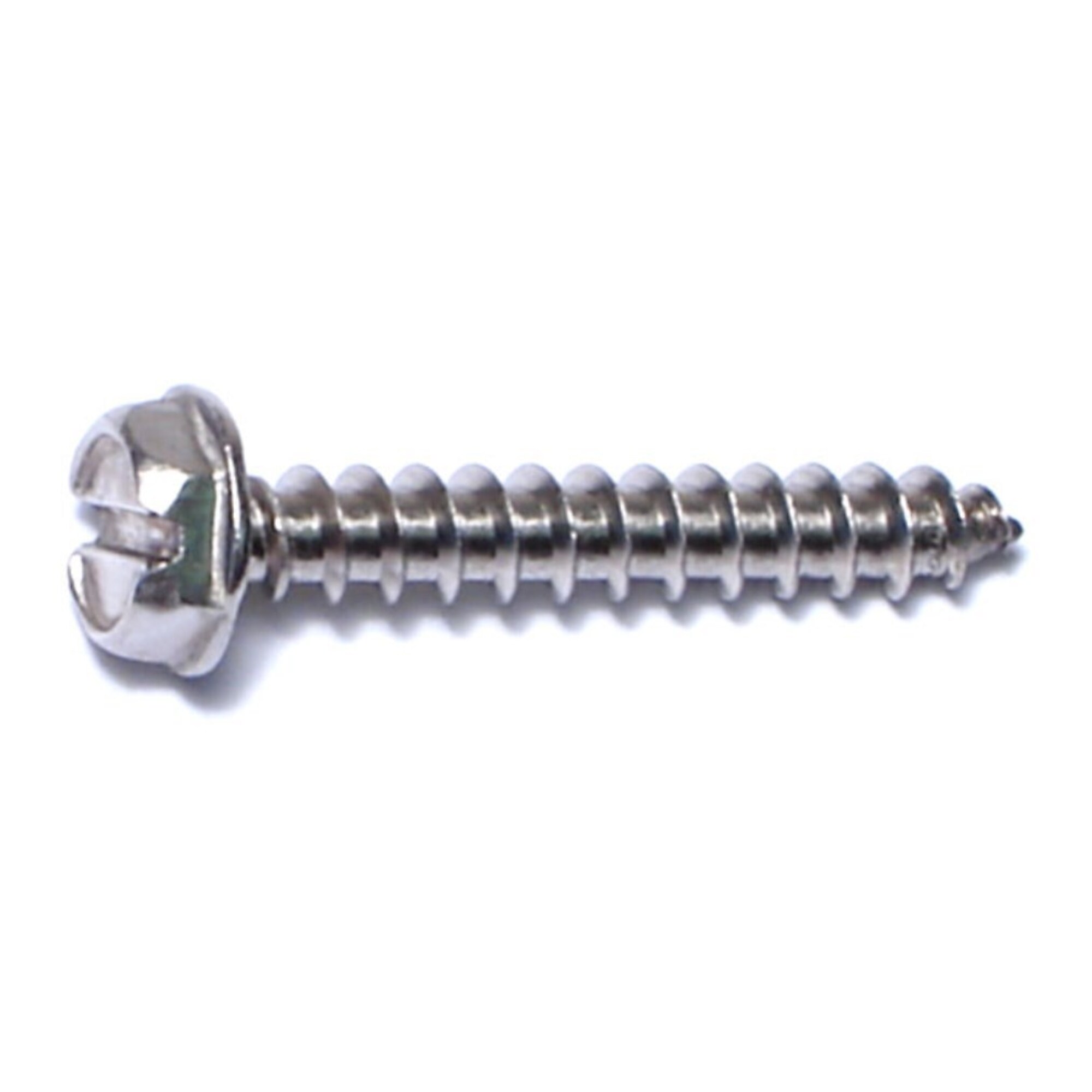 Midwest Fastener Stainless Steel Sheet Metal Screws - #10 x 1-1/4in., Slotted Hex Washer Head, 100 Pcs, Model# 08181