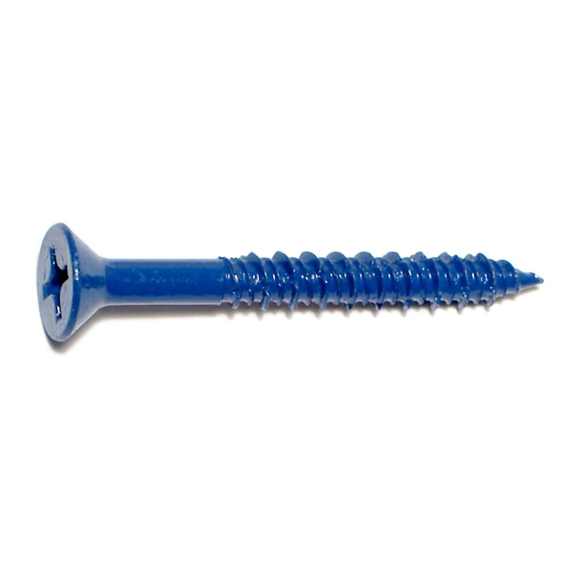 Midwest Fastener Phillips Flat Head Masonry Screws - 1/4in. x 2-1/4in., Steel, Blue Ruspert Coated, 100 Pcs, Model# 09281