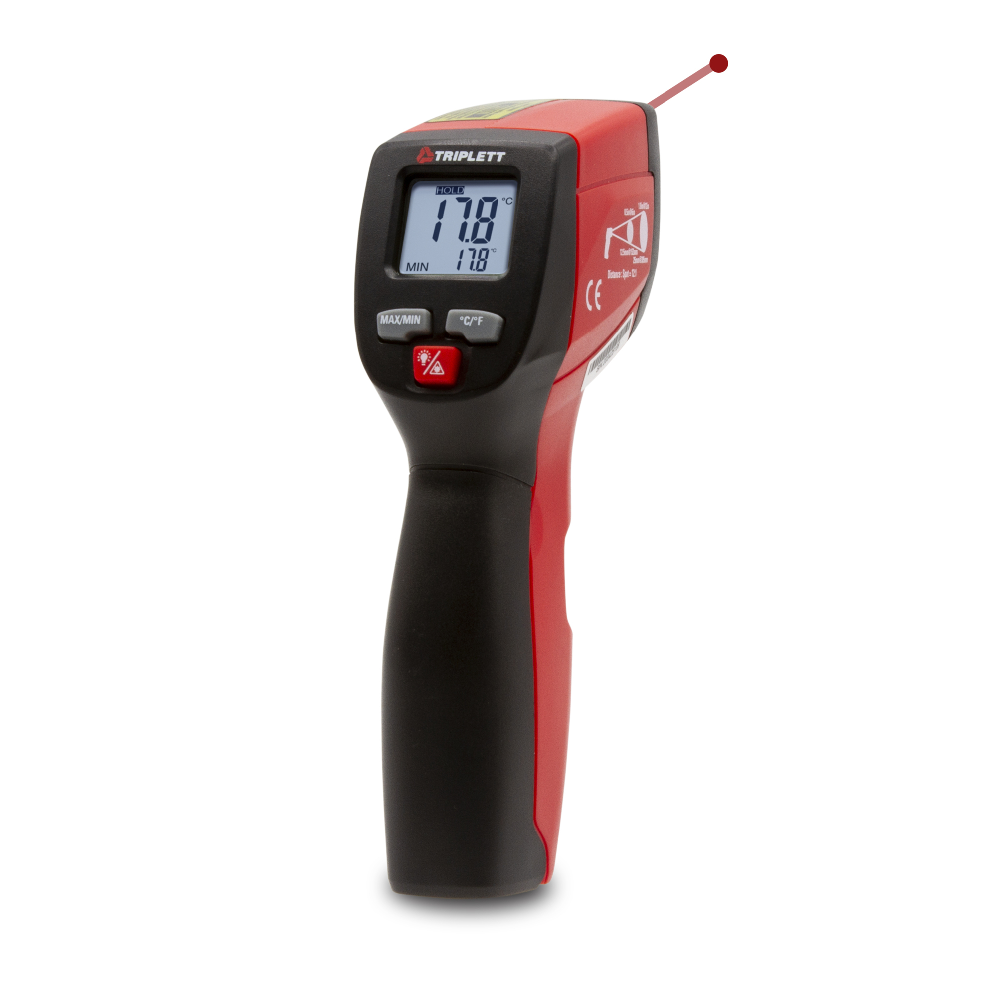 Triplett, 12:1in.frared Thermometer, Single Laser, Model# IRT220