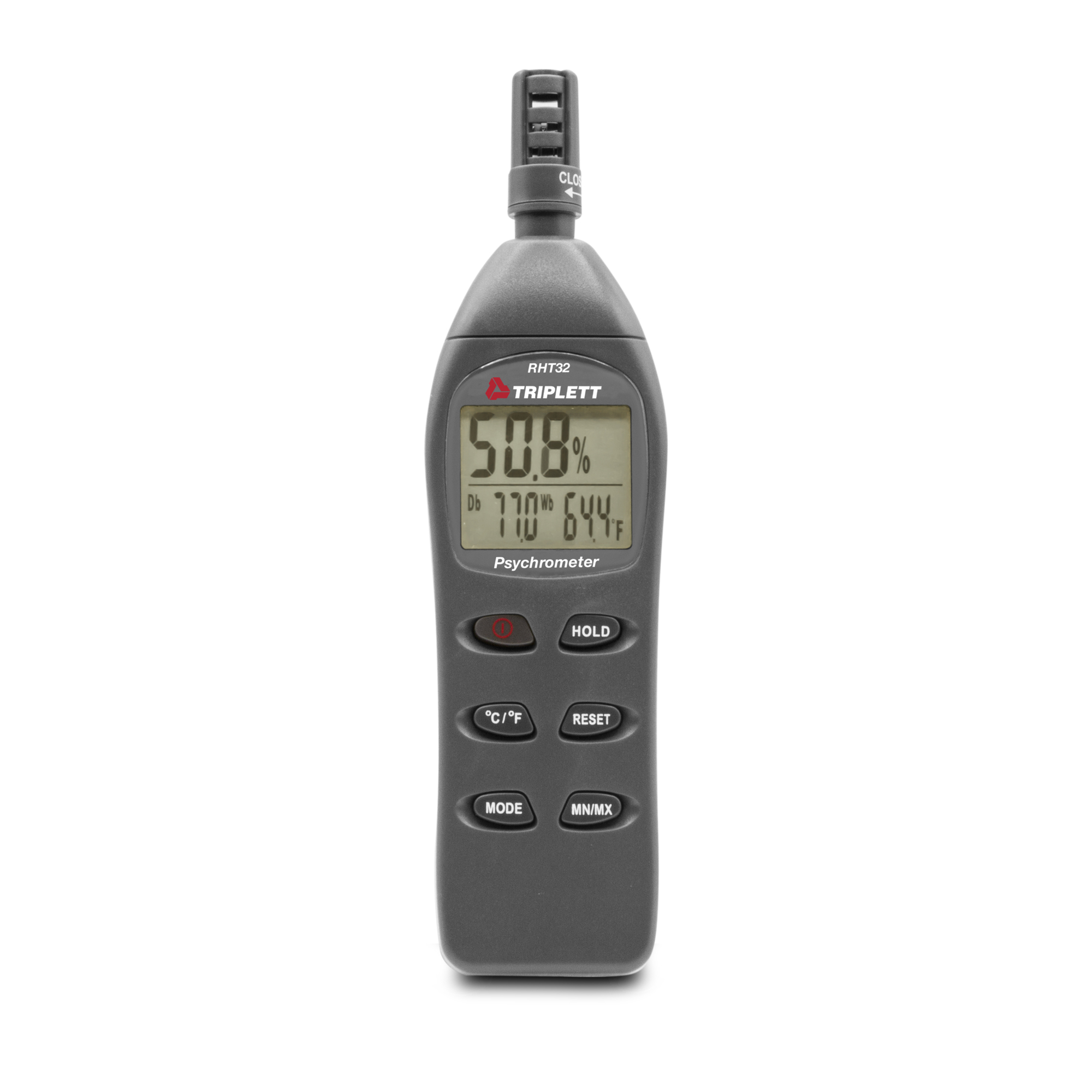 Triplett Hygro-Thermometer Psychrometer — Displays Air Temperature, Humidity, Wet Bulb/Dew Point, Model# RHT32