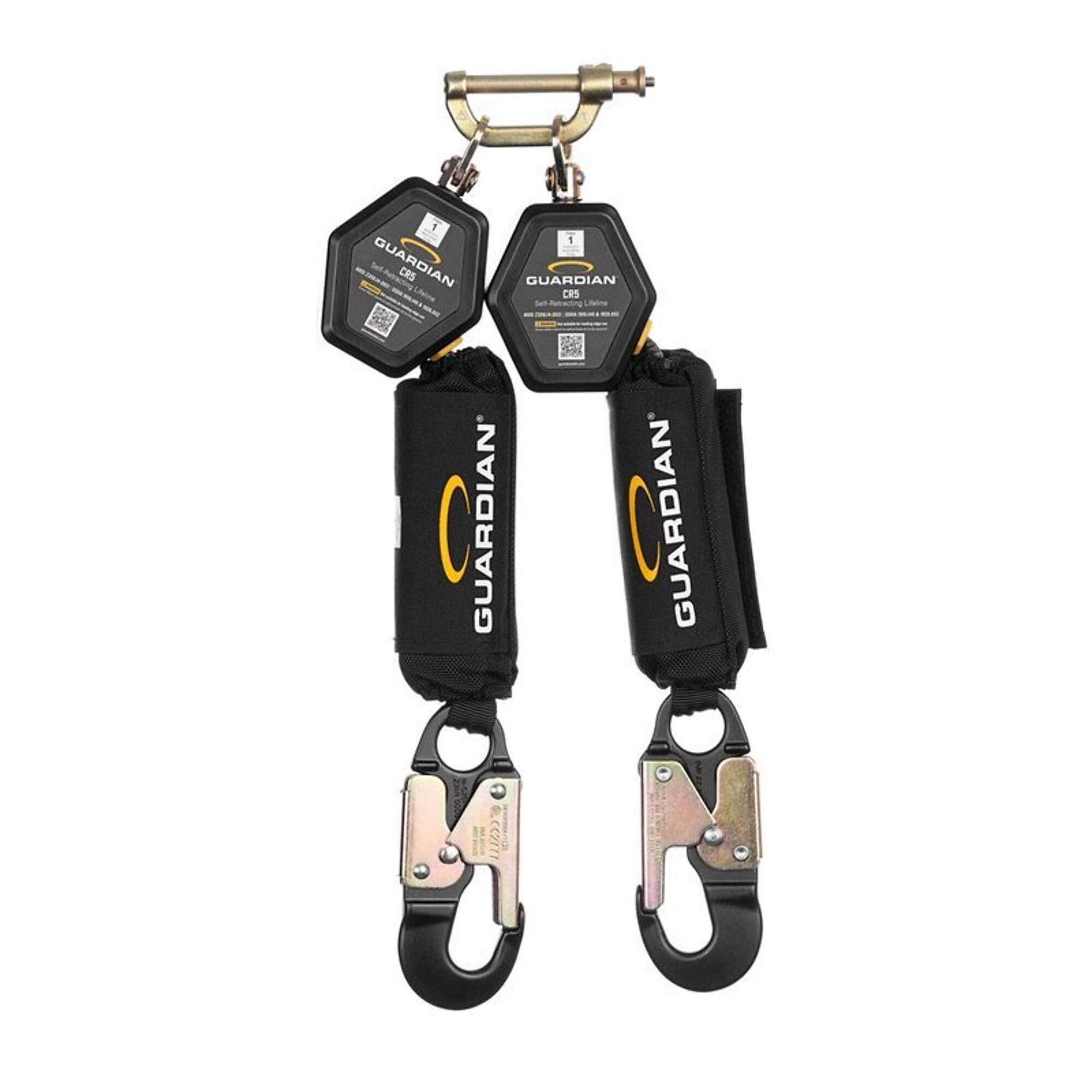 Guardian CR5 Dual Web Personal Self Retracting Lifeline — 6ft., Aluminum Steel Hook, Class 1, ANSI and OSHA Compliant, Model# 1400206