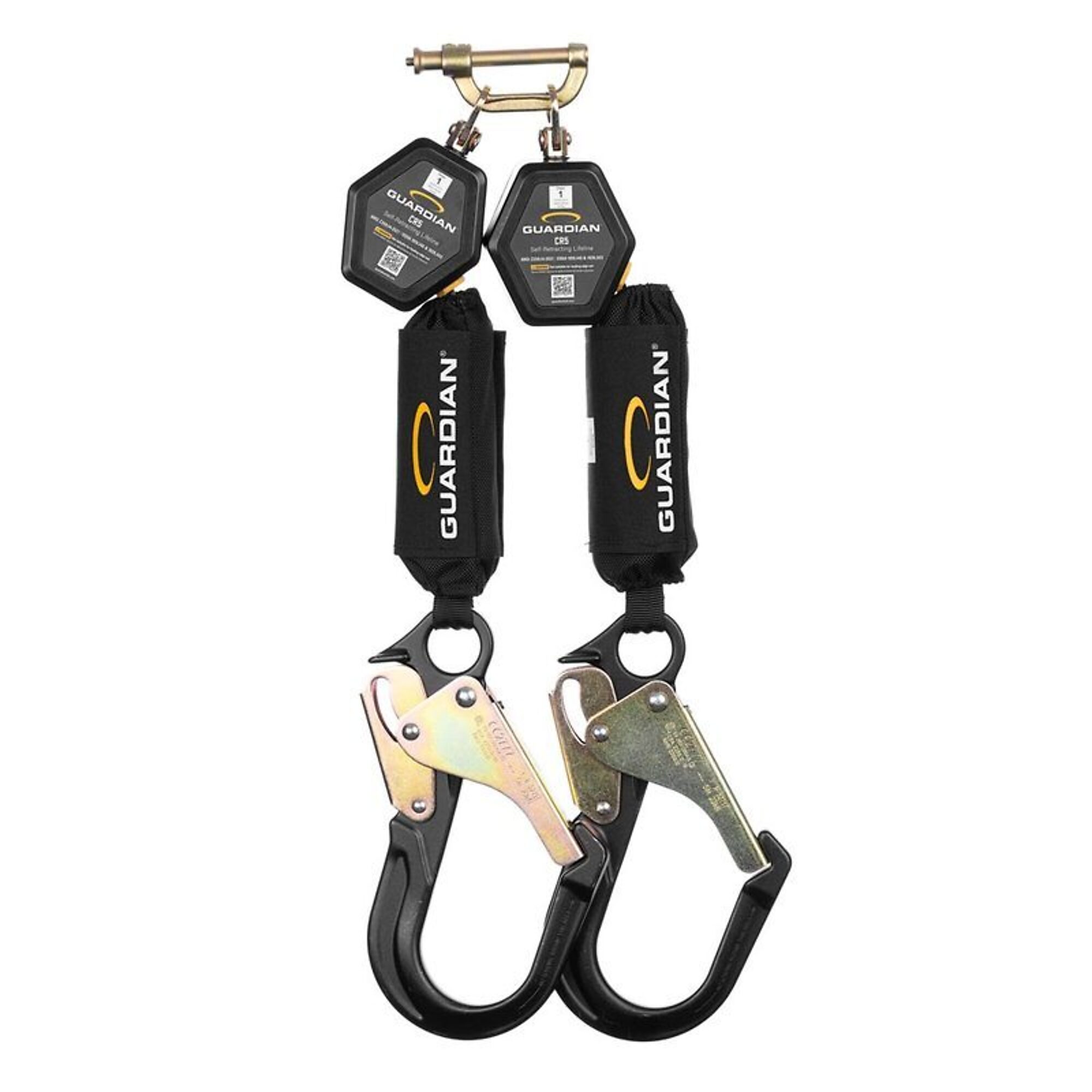 Guardian CR5 Dual Leg Web Personal Self-Retracting Lifeline — 6ft, Aluminum Rebar Hook, Class 1, ANSI and OSHA Compliant, Model# 1400207