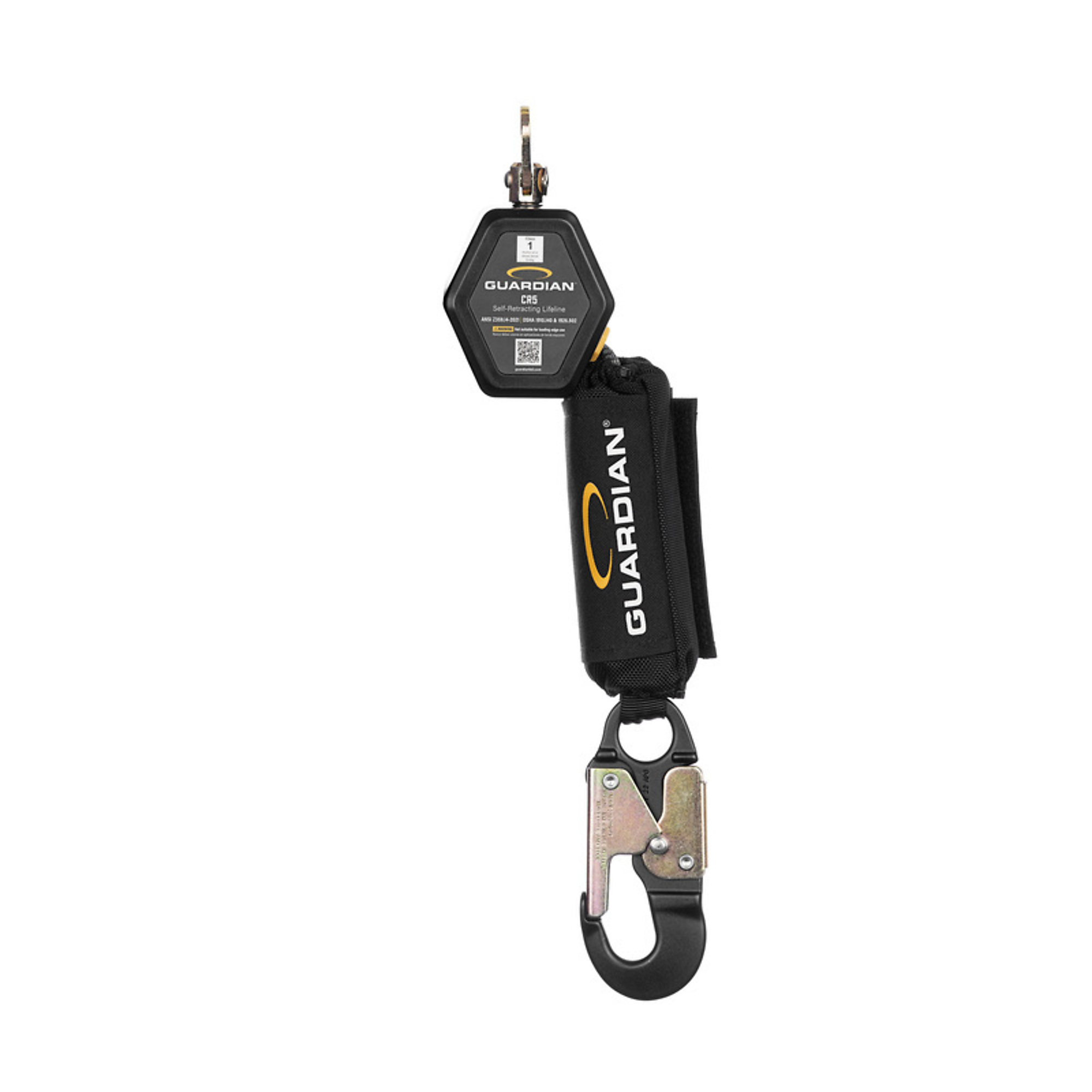 Guardian Fall Protection CR5 Web Personal Self-Retracting Lifeline — 6ft., Aluminum Snap Hook, Class 1, ANSI and OSHA Compliant, Model# 1400201
