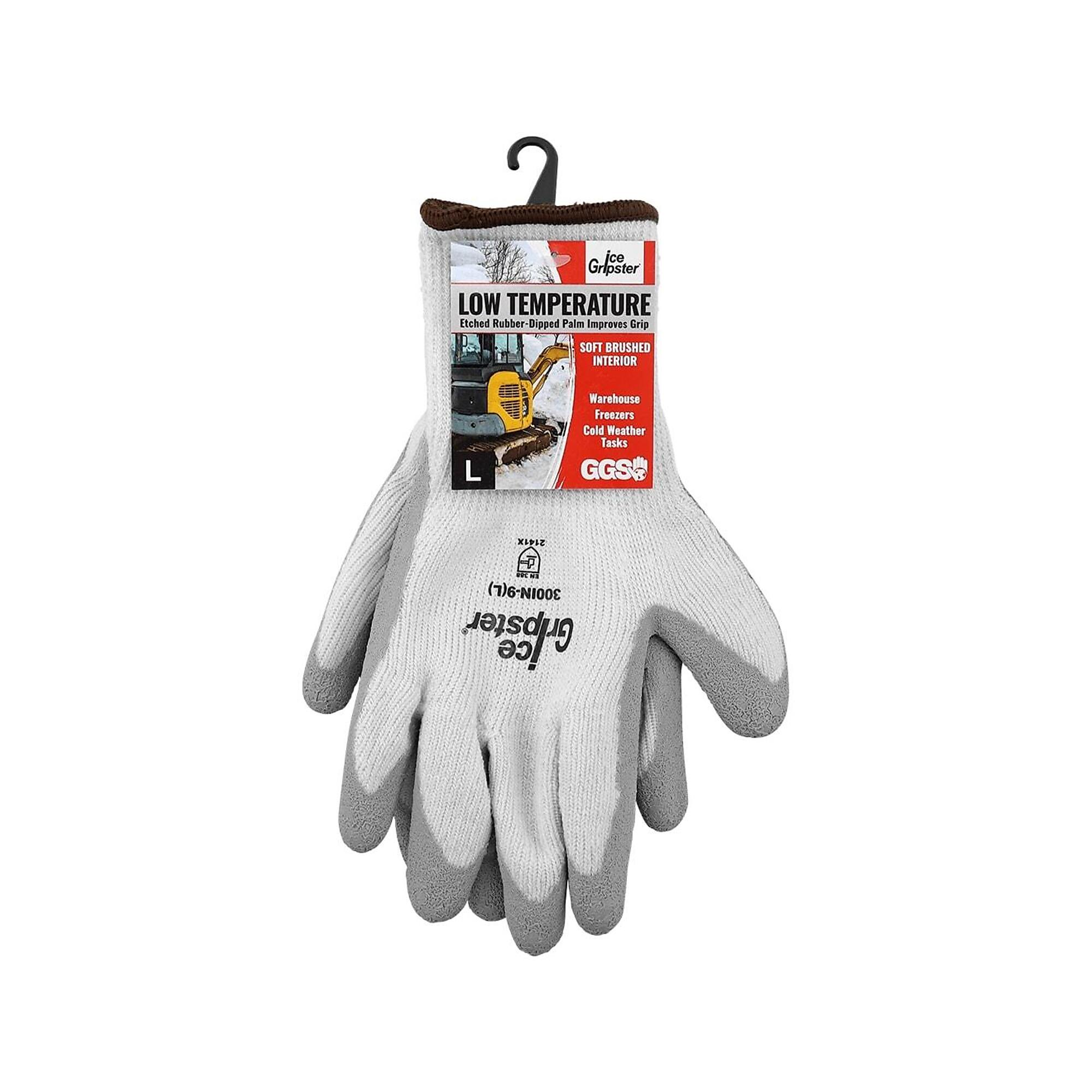 Global Glove Ice Gripster®, White, Insulated, Rubber Dip, Cut Resist A2 Gloves 12 Pairs, Size S
