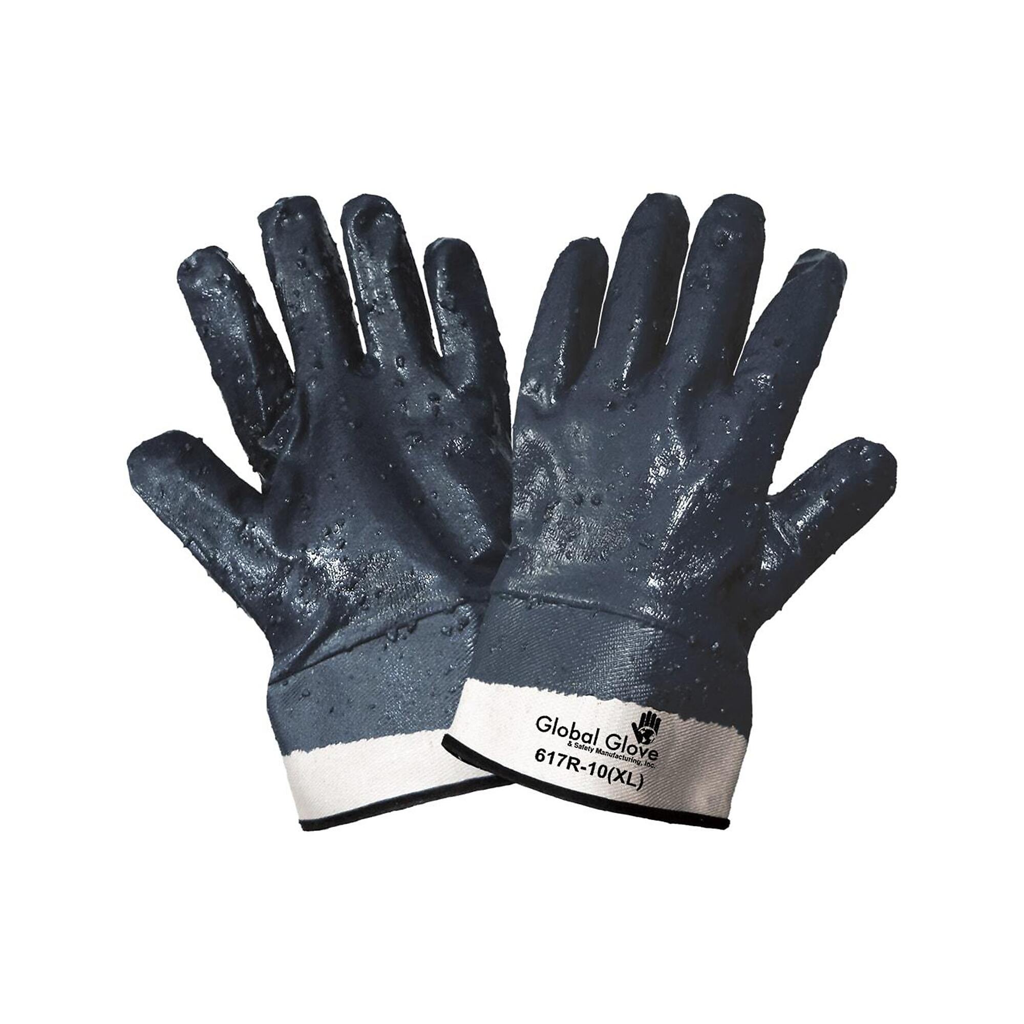 Global Glove Blue, Full Nitrile Coat, A2 Cut Resistant Gloves - 12 Pairs