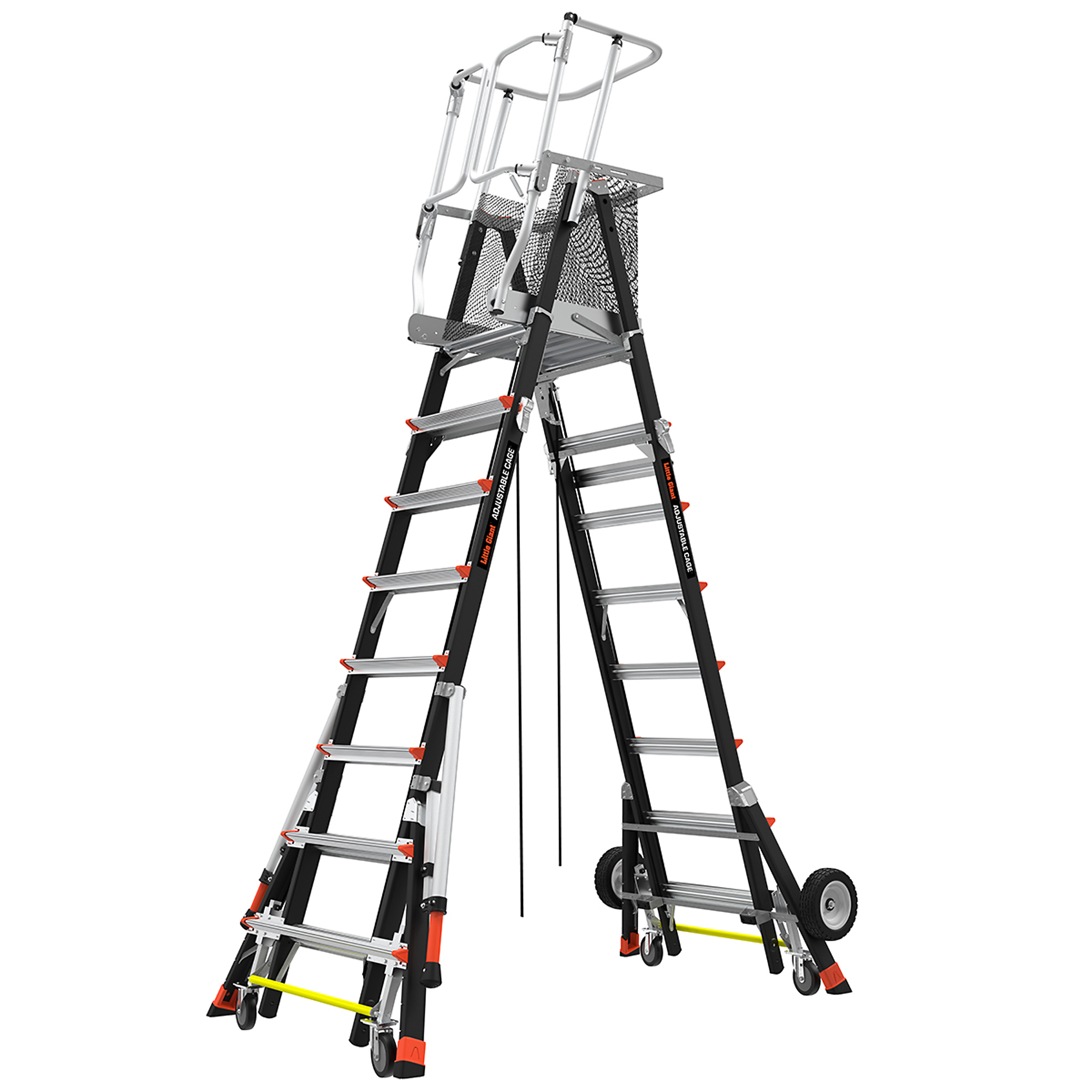 Little Giant Ladder, CAGE 8ft.14ft. 375lb Adjustable Enc Elevated