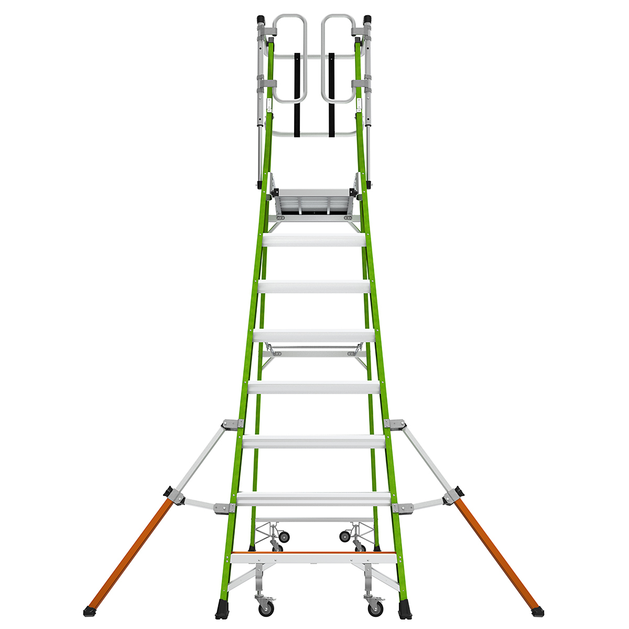 Little Giant Safety Cage Platform Ladder - 8ft., Fiberglass, 375-Lb ...