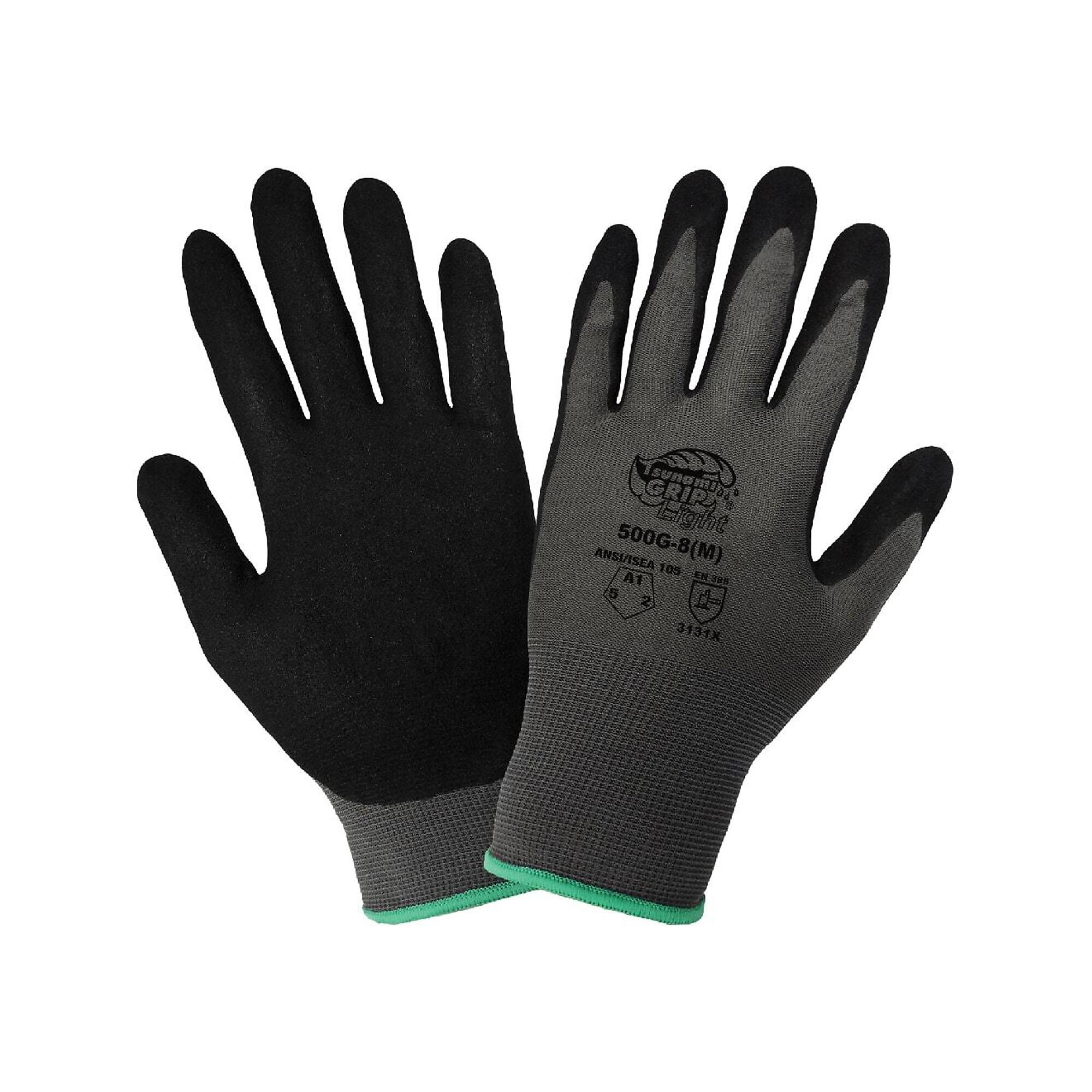 MCR Economy Foam Nitrile Gloves, X-Large, Gray/Black, 12 Pairs