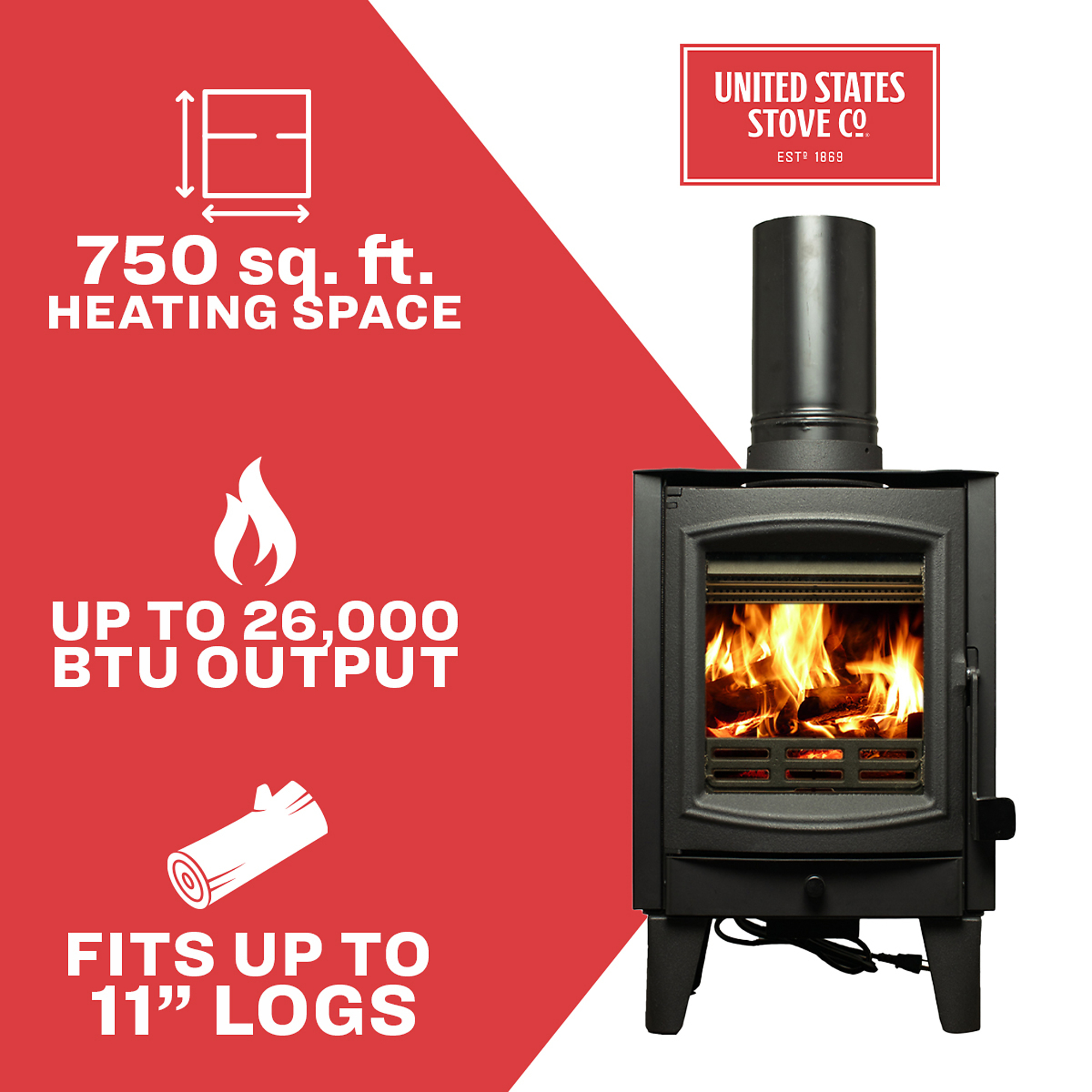 Drolet Escape 1500 Trio Wood Stove Insert Kit, 65,000 BTU, Includes Blower,  Faceplate and Venting Kit, Model# DB03137K