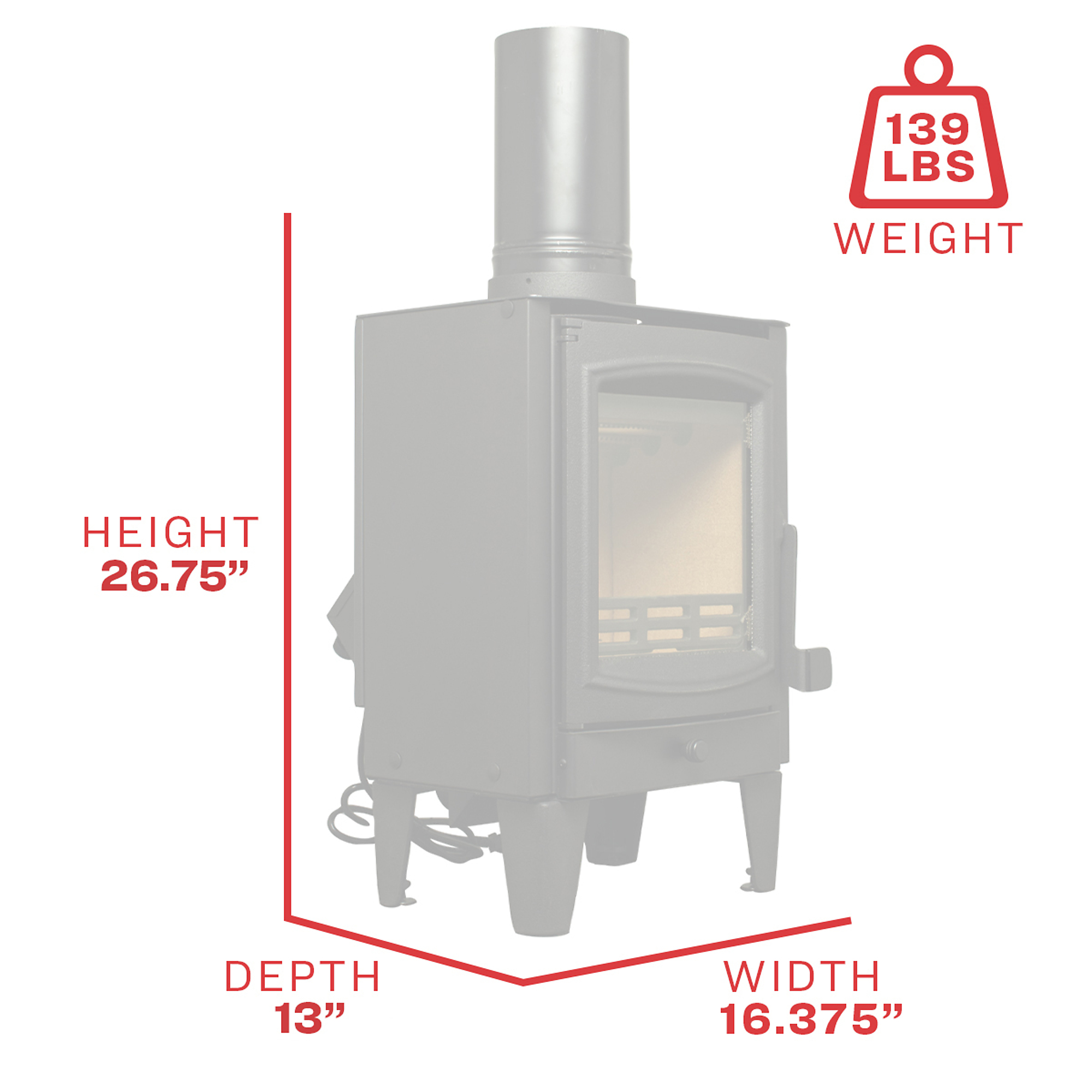 Drolet Escape 1500 Trio Wood Stove Insert Kit, 65,000 BTU, Includes Blower,  Faceplate and Venting Kit, Model# DB03137K