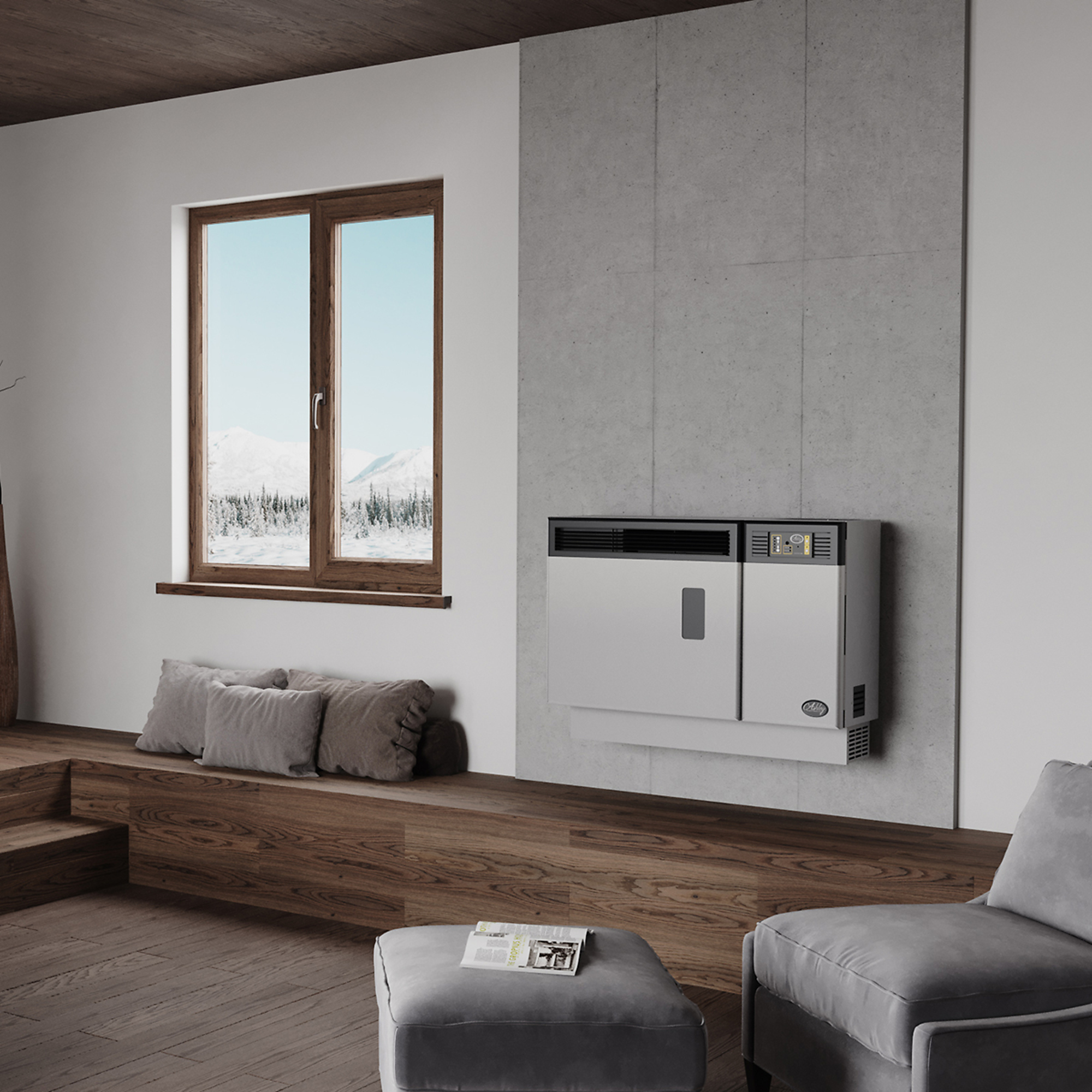 Ashley Hearth, 1000 Sq. Ft. Wall Mount Direct Vent Pellet Stove, Heat